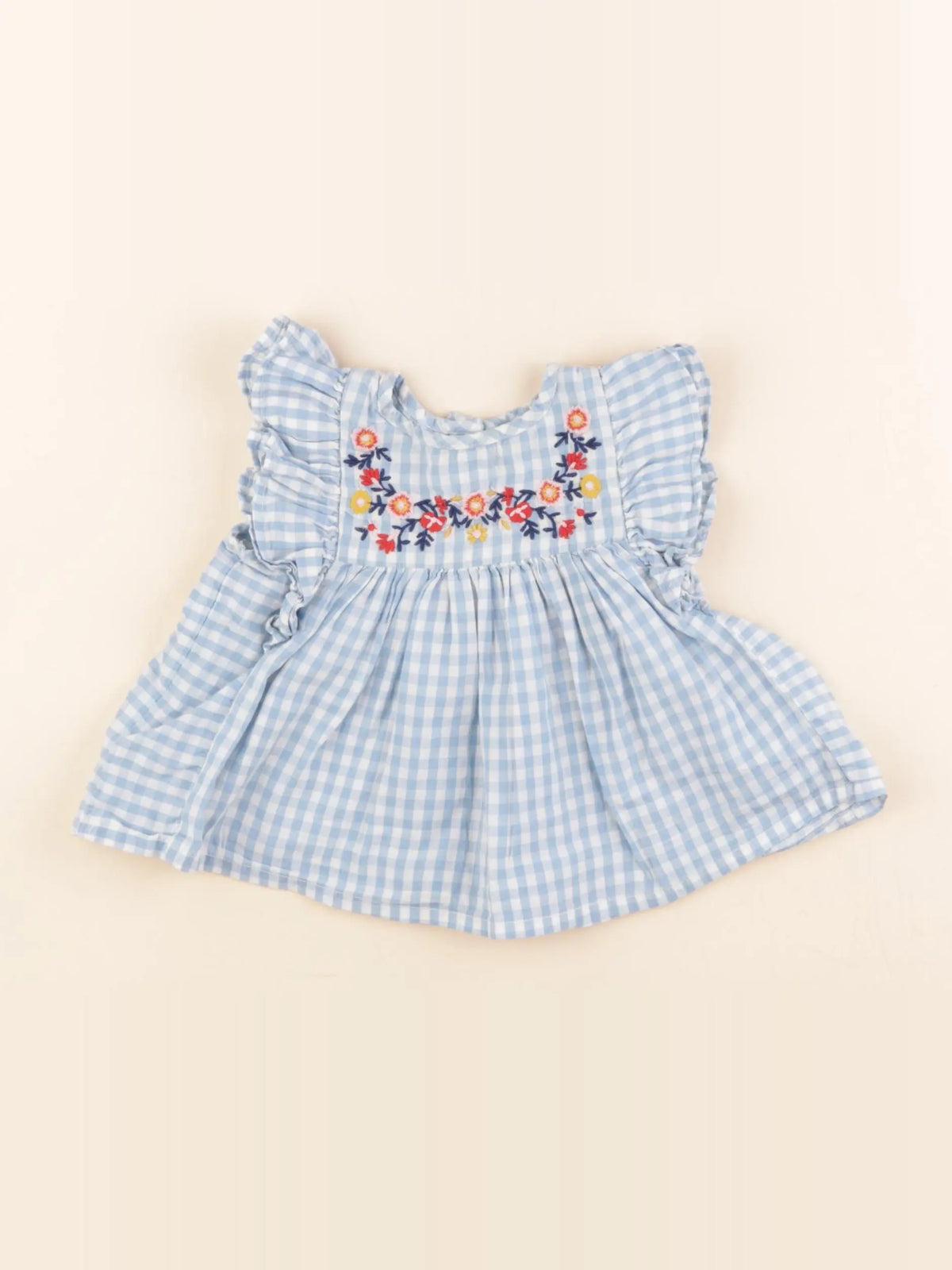 Boutchou - blouse blanc, bleu - 6 mois