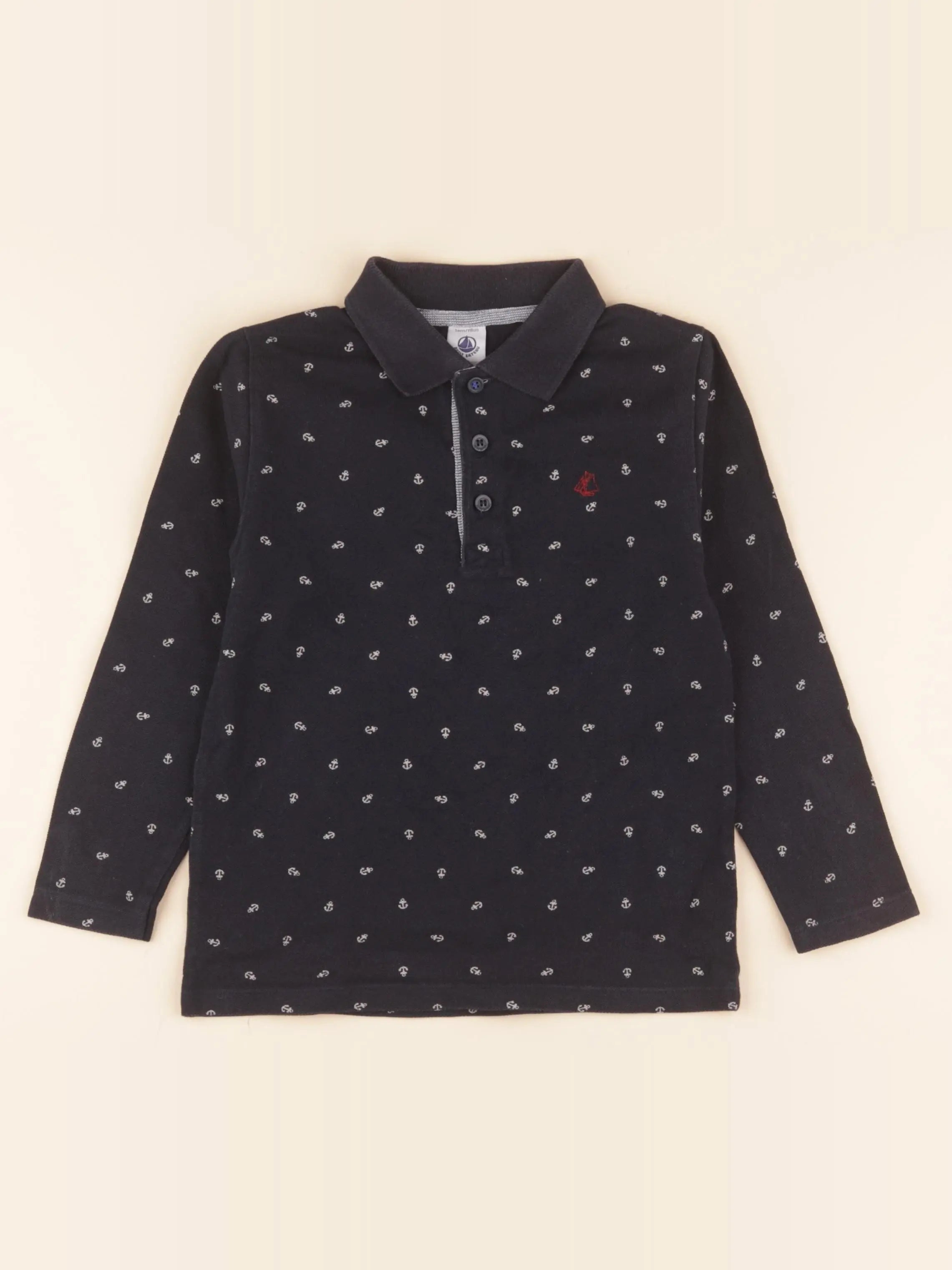 Polo bleu, blanc