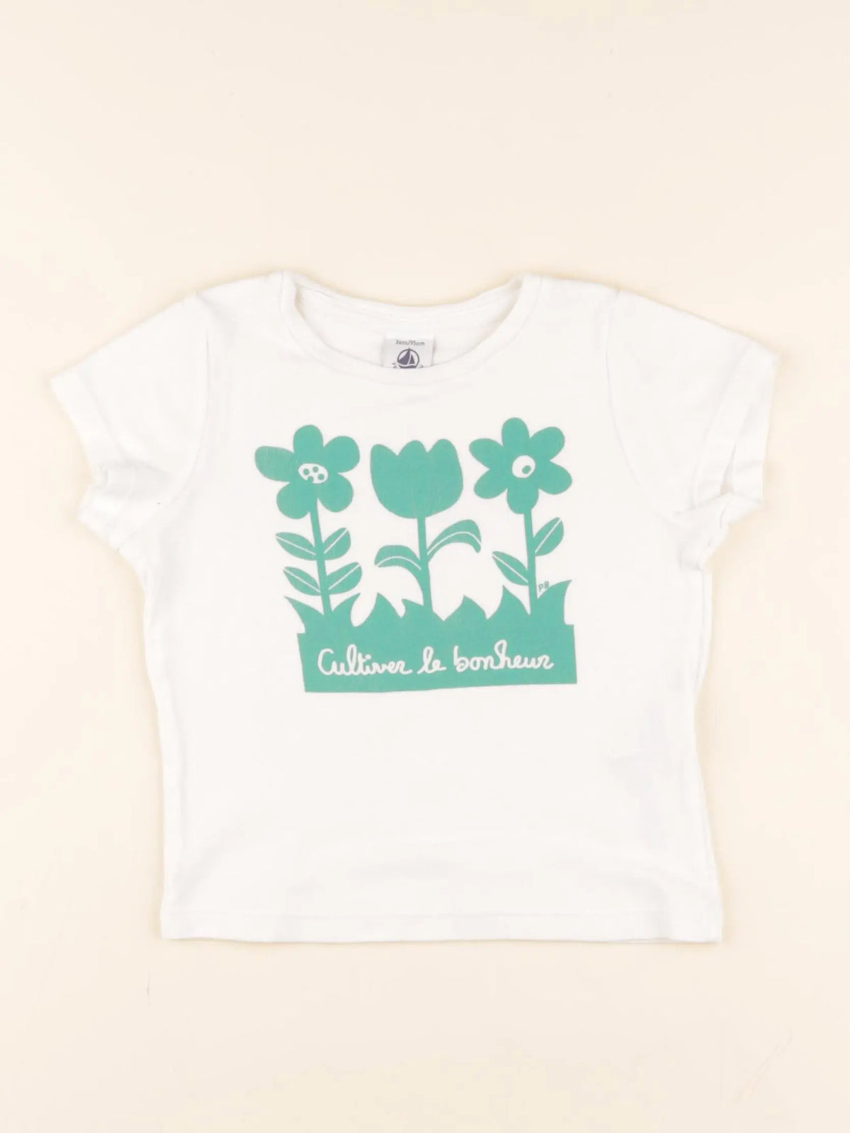 Tee-shirt blanc, vert