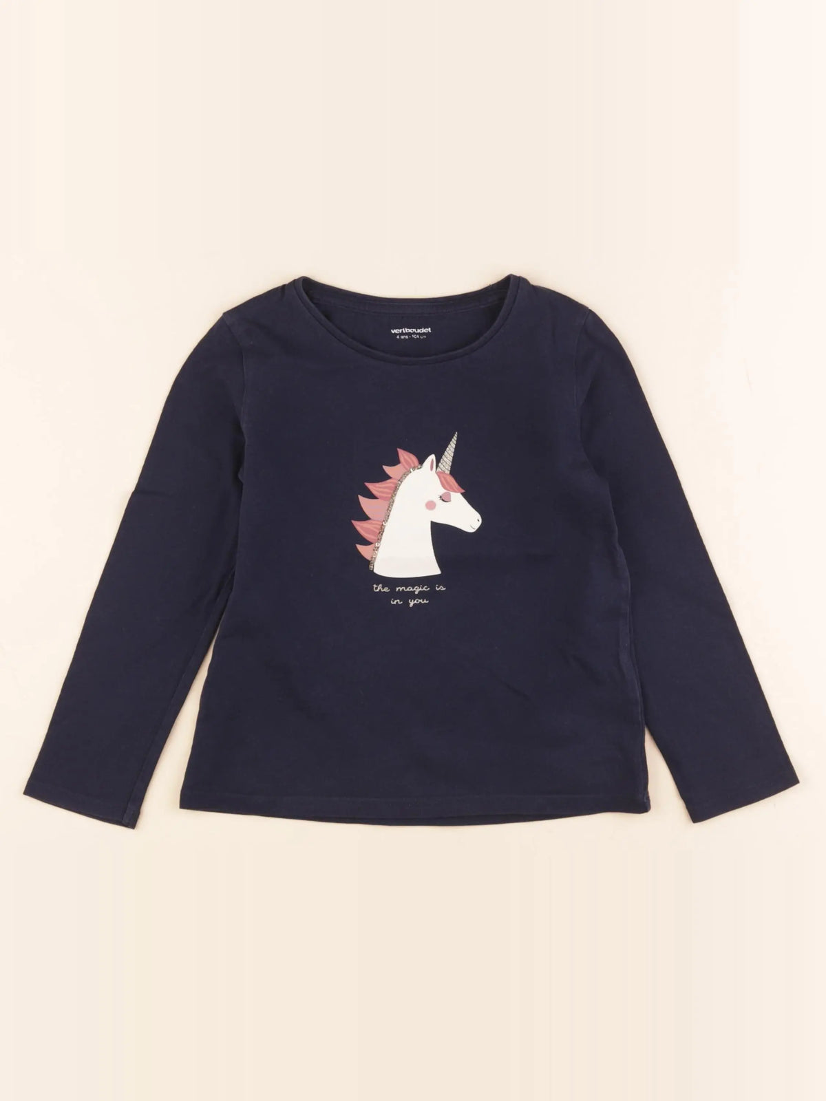 Vertbaudet - tee-shirt bleu - 4 ans