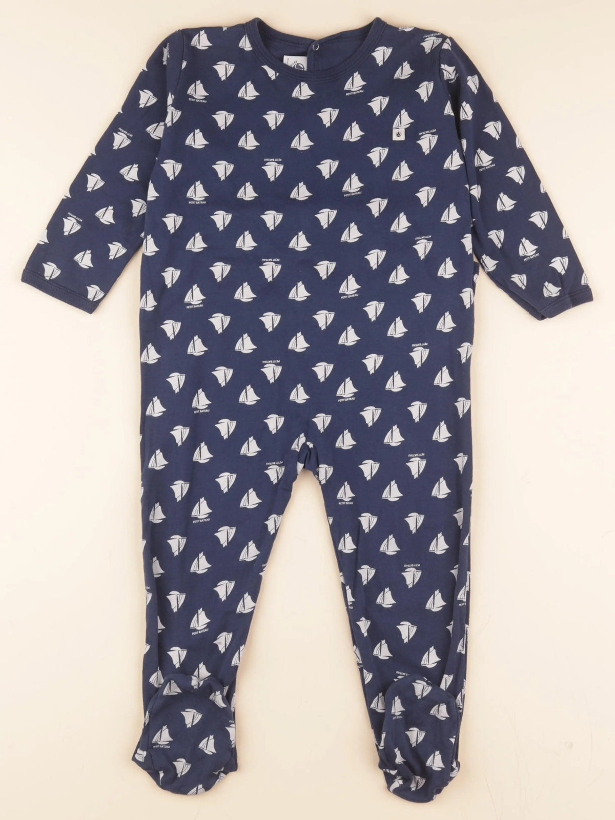 Pyjama coton bleu, blanc