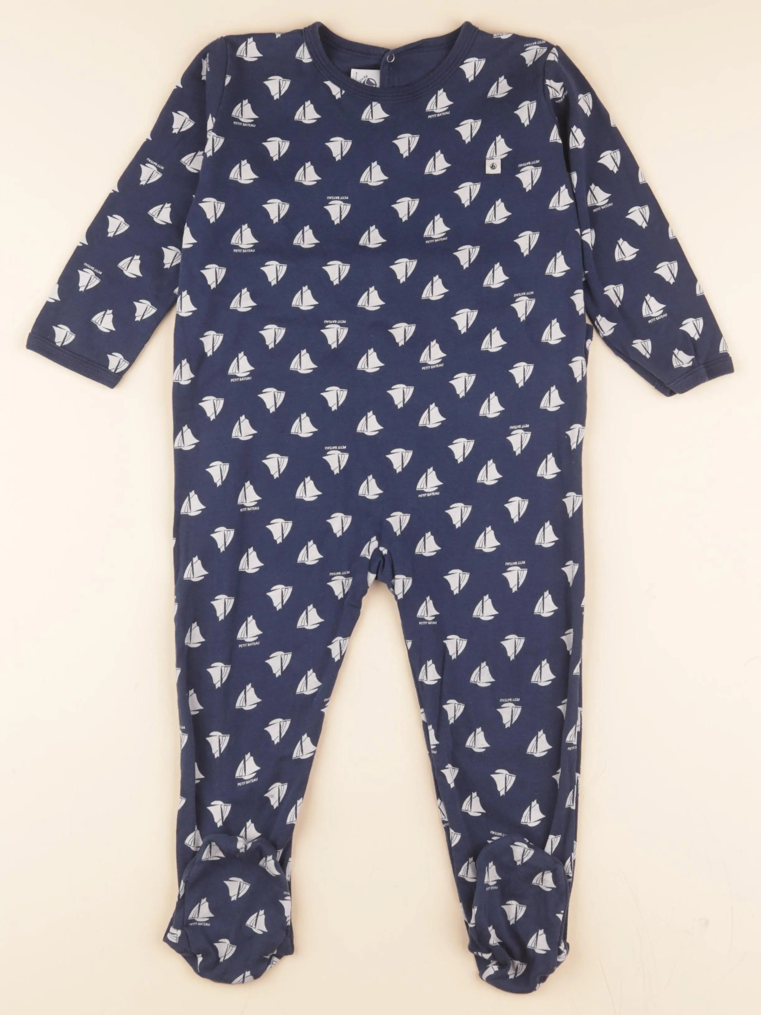 Pyjama coton bleu, blanc