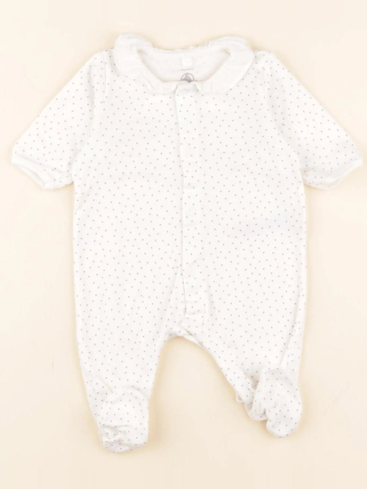 Pyjama coton blanc, bleu