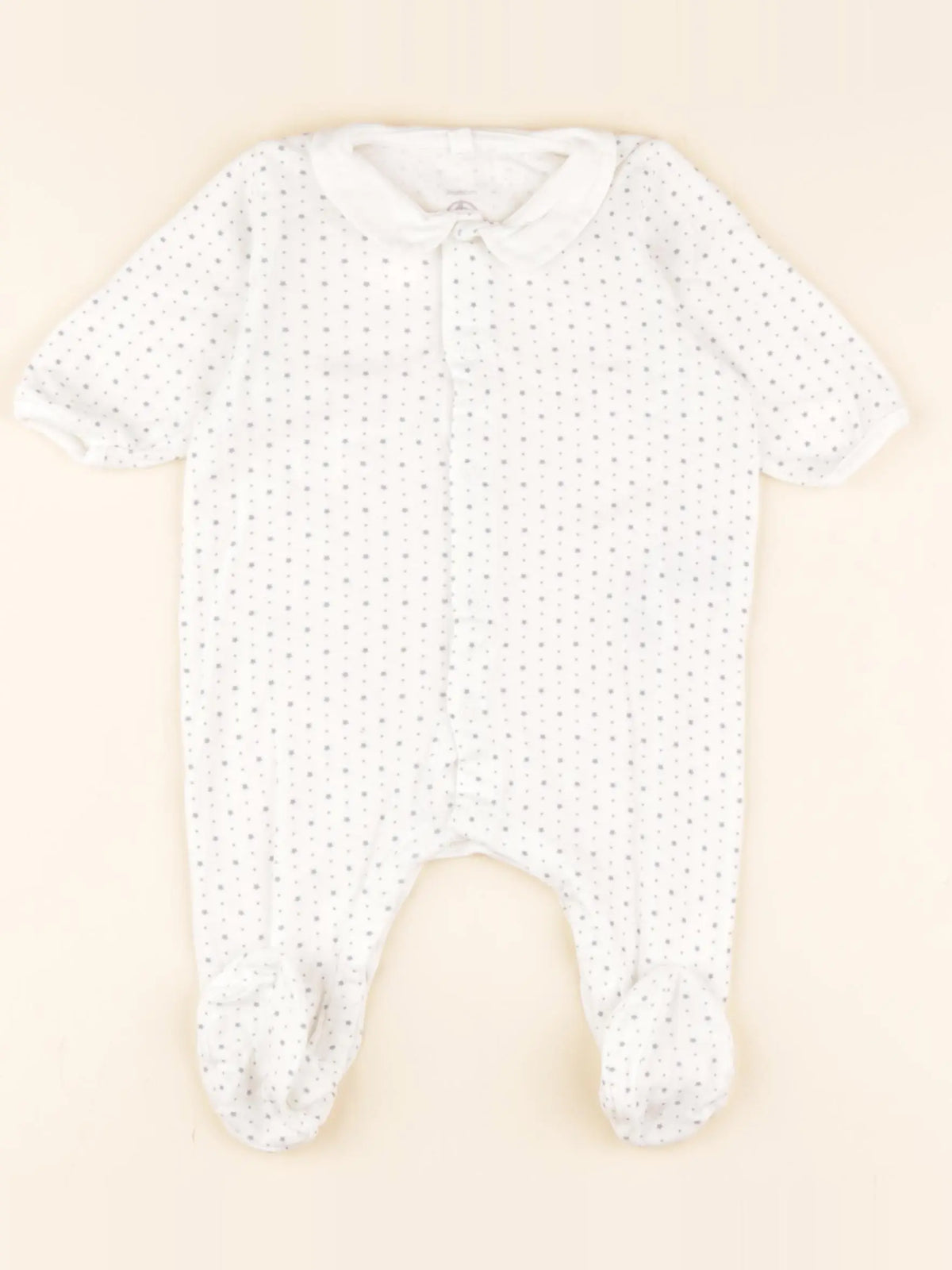 Pyjama coton blanc, gris