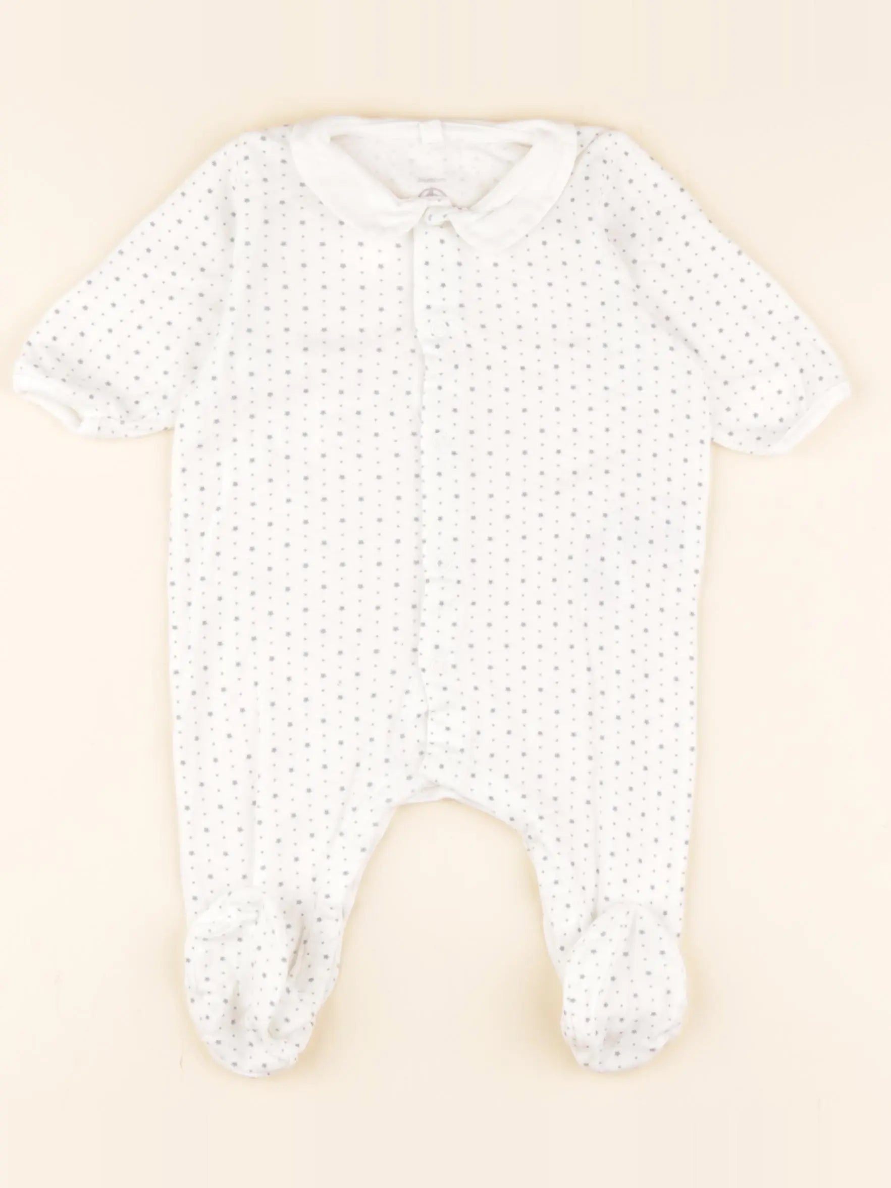 Pyjama coton blanc, gris