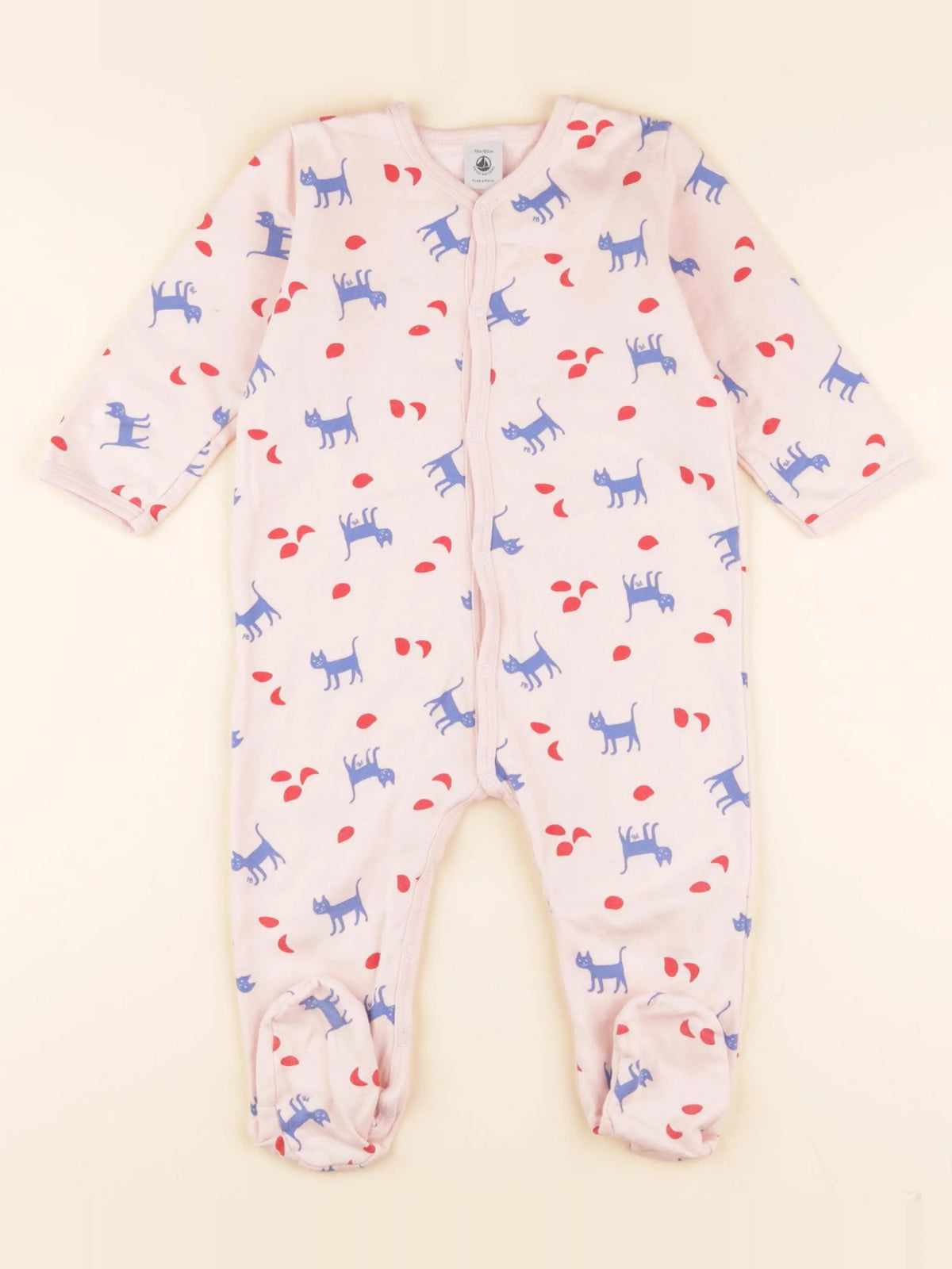 Pyjama coton rose, bleu