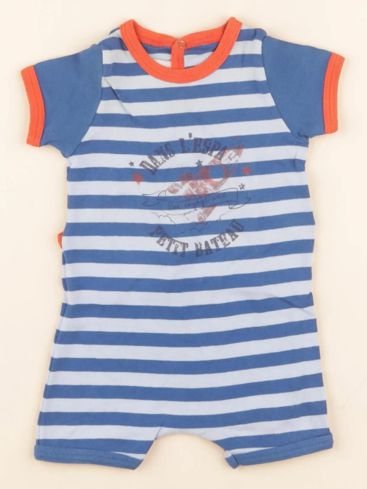 Pyjama coton bleu, orange