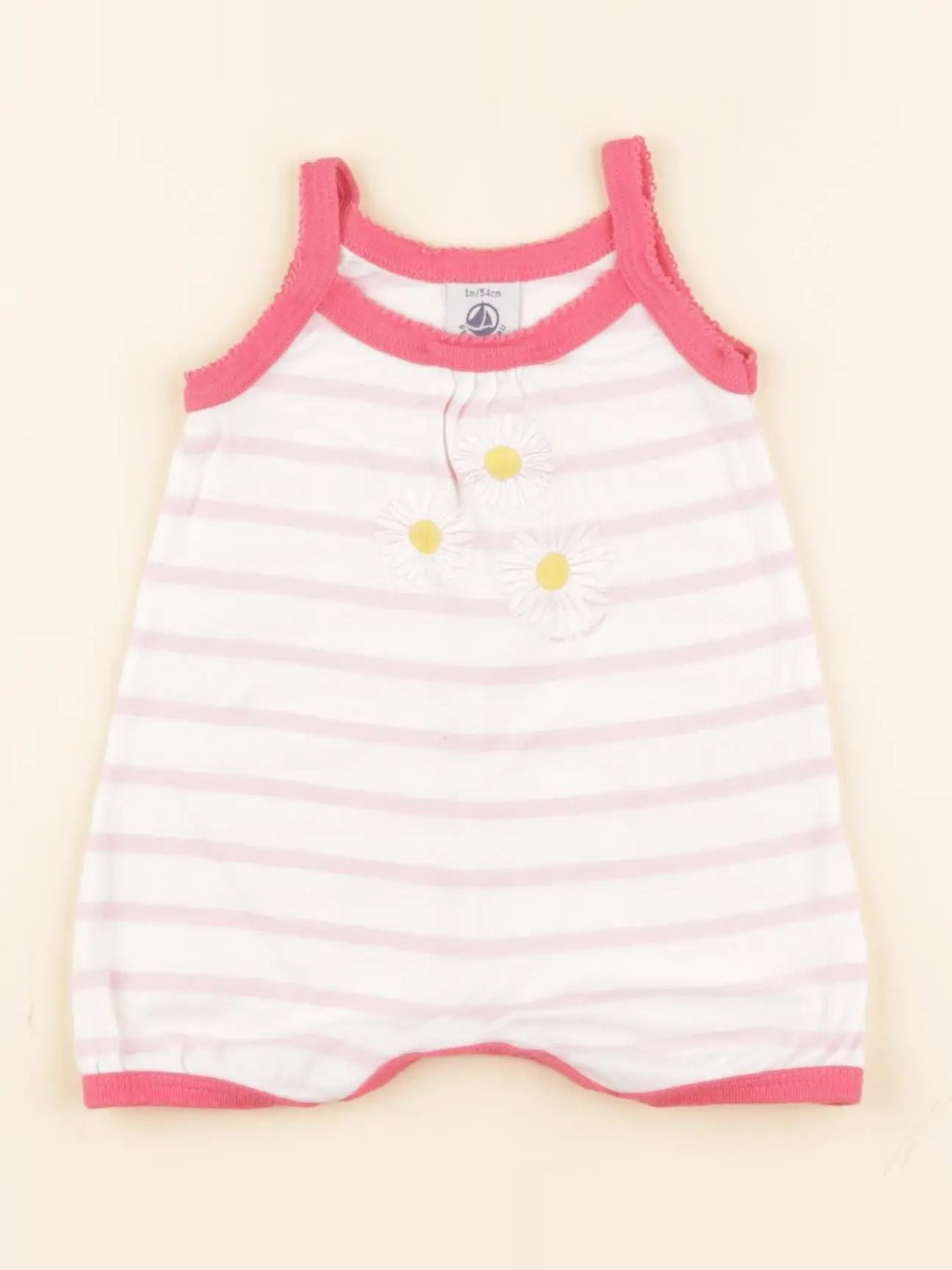 Pyjama coton blanc, rose