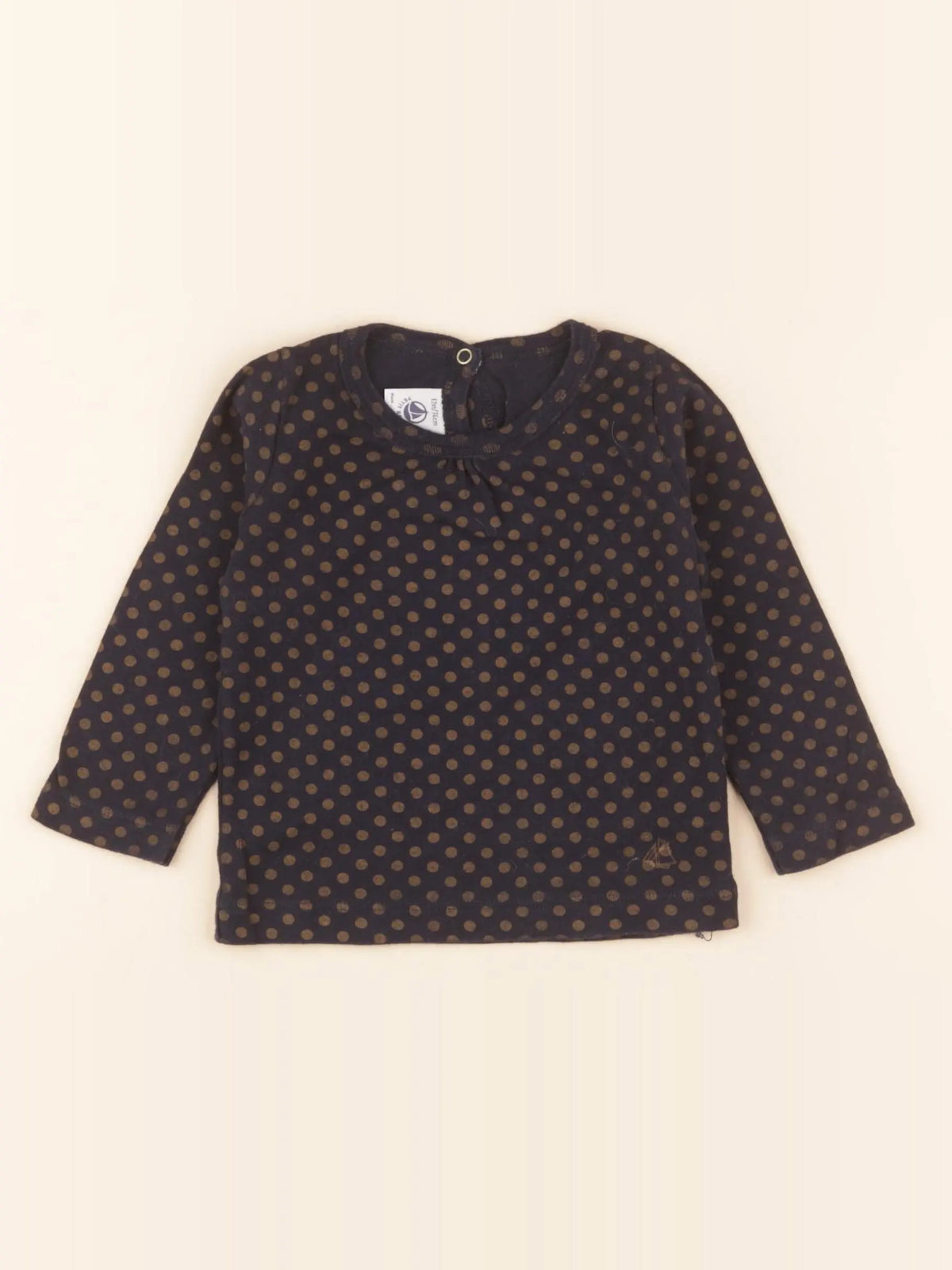 Tee-shirt bleu, marron