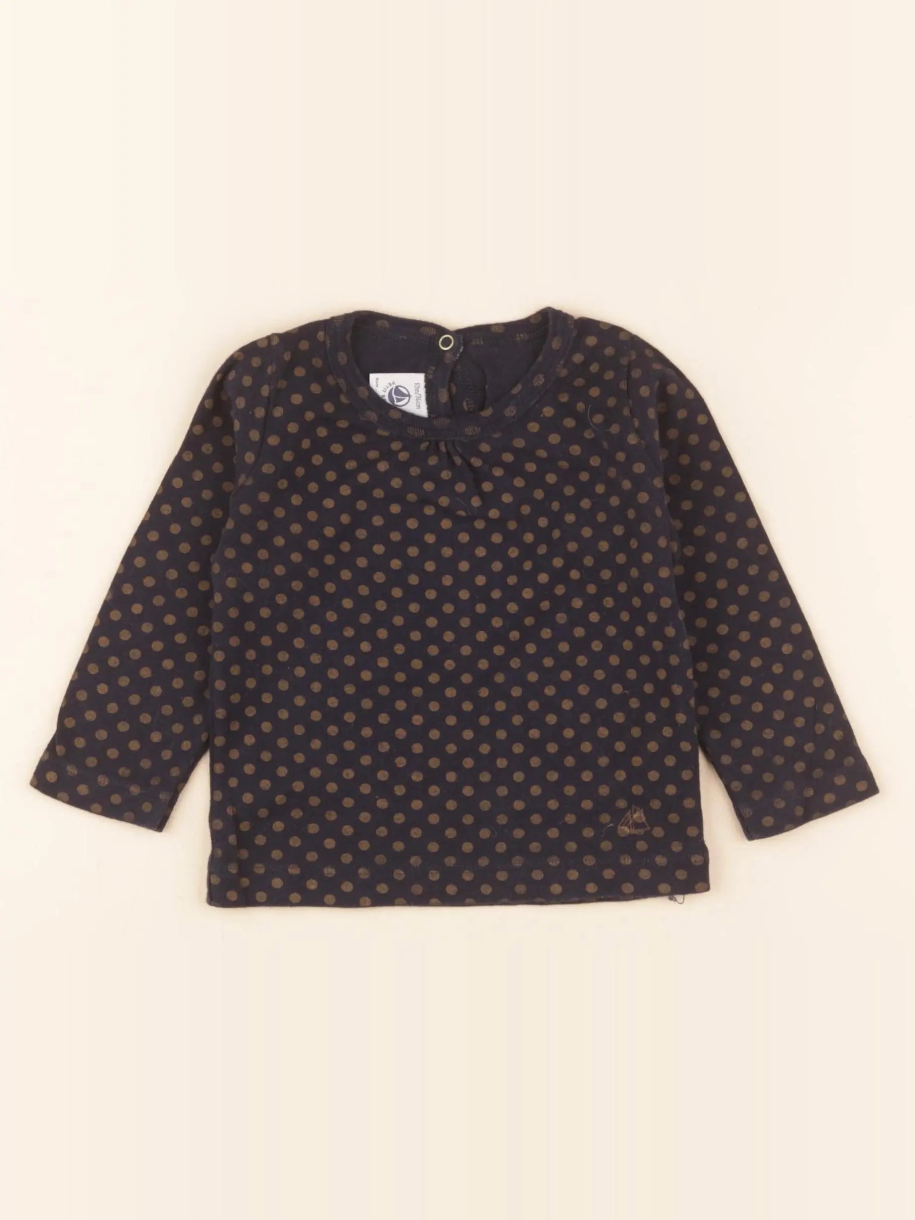 Tee-shirt bleu, marron
