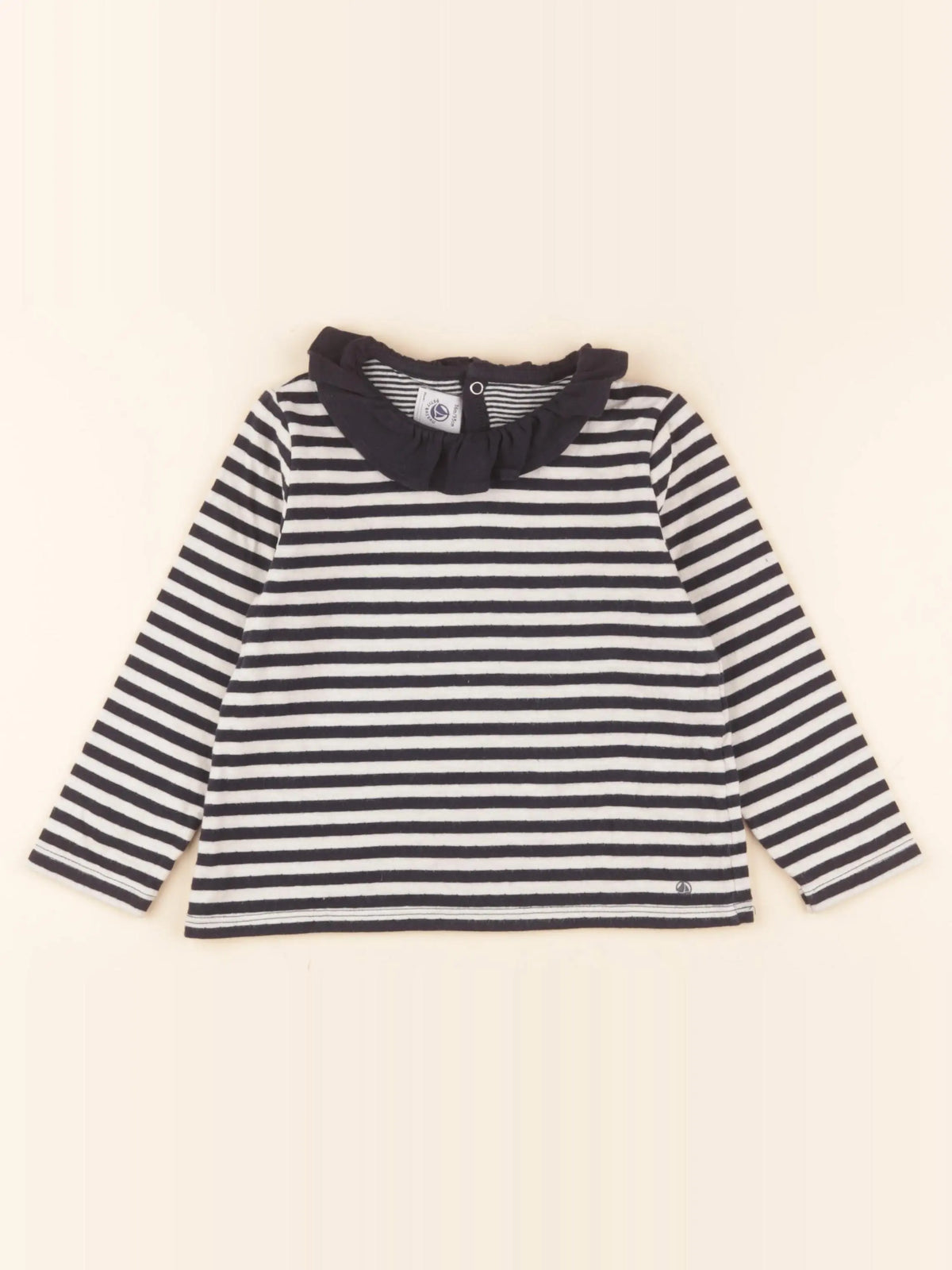 Tee-shirt beige, bleu