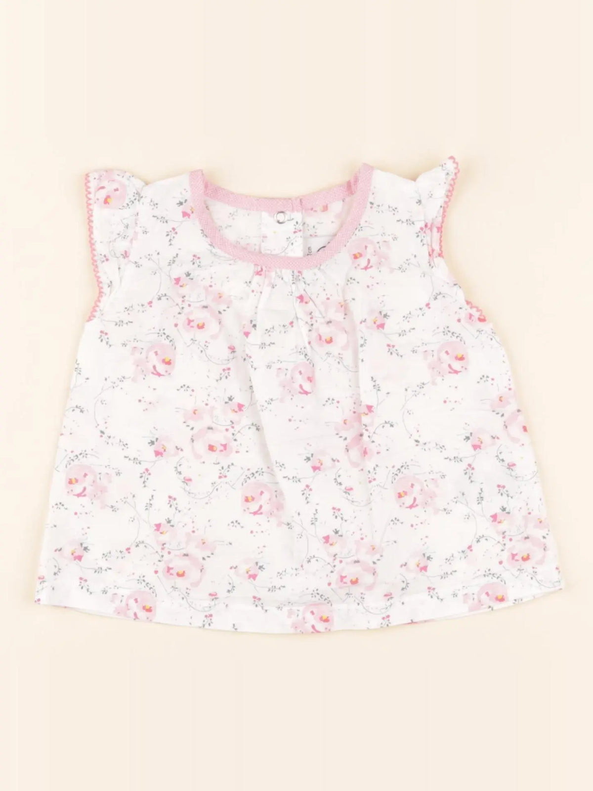 Blouse blanc, rose