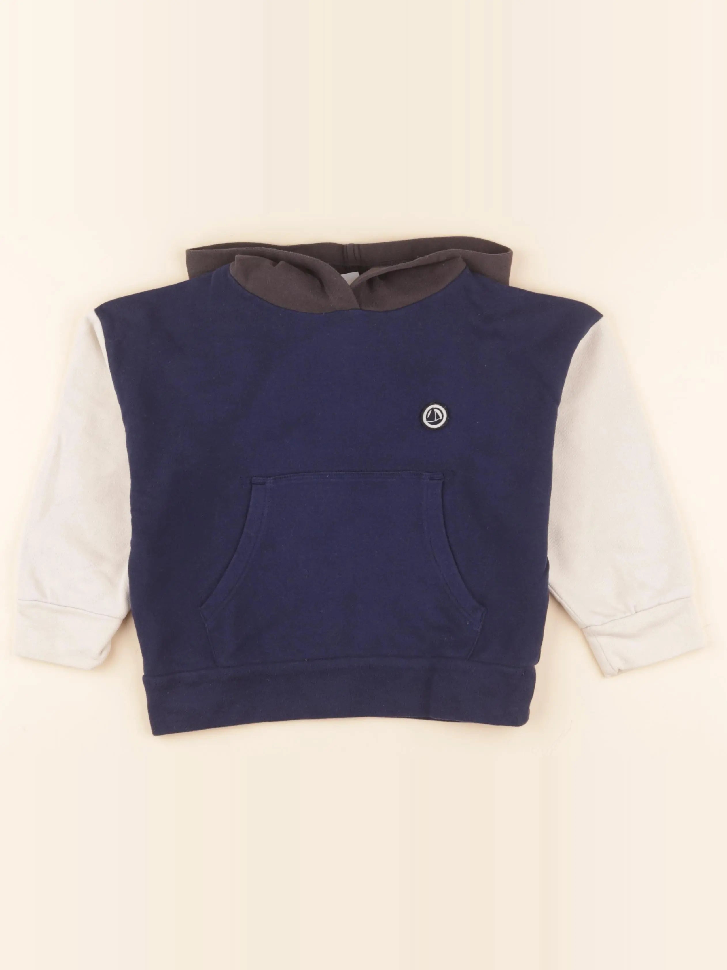 Sweat bleu, beige