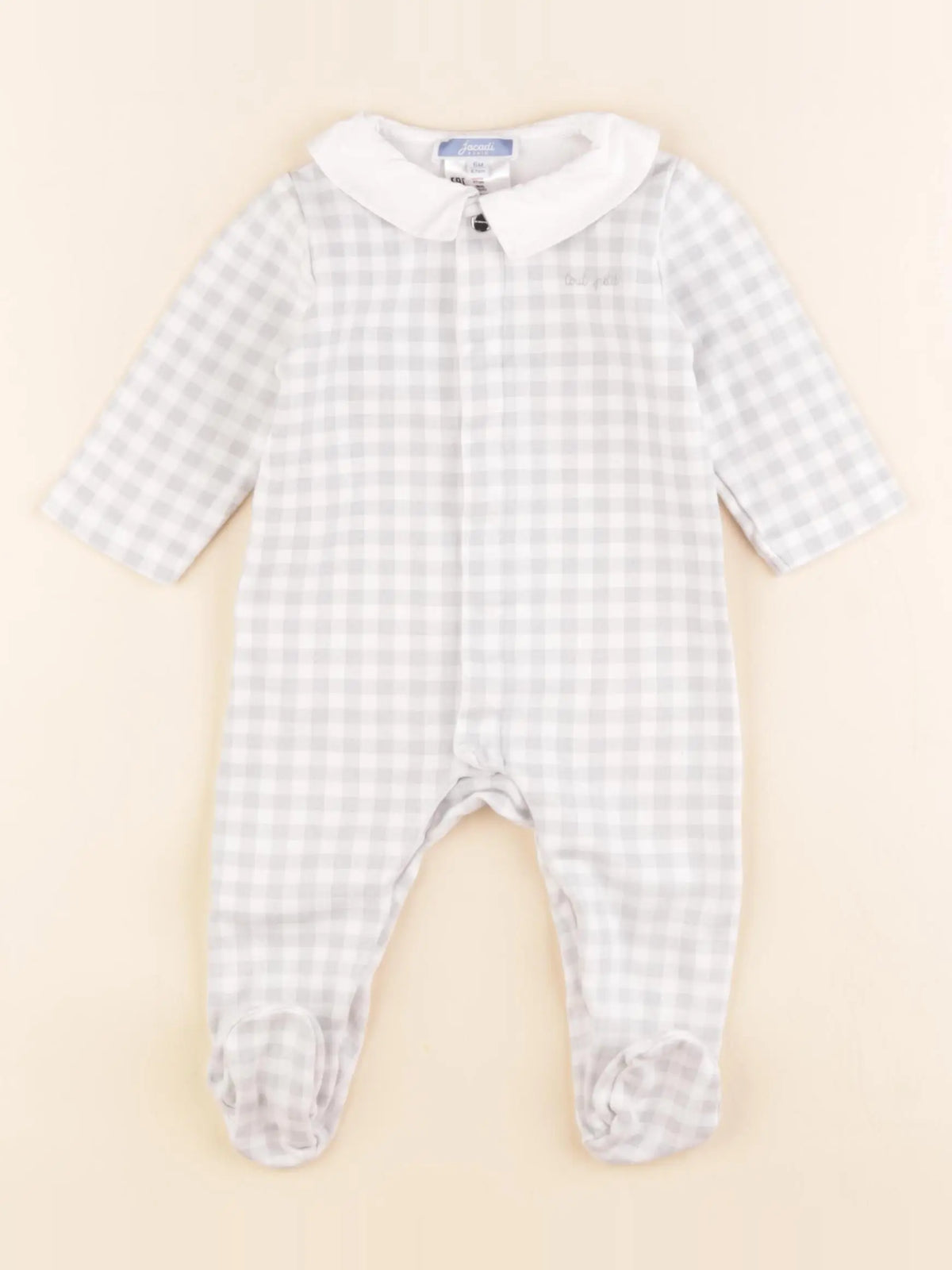 Jacadi - pyjama coton blanc, gris - 6 mois