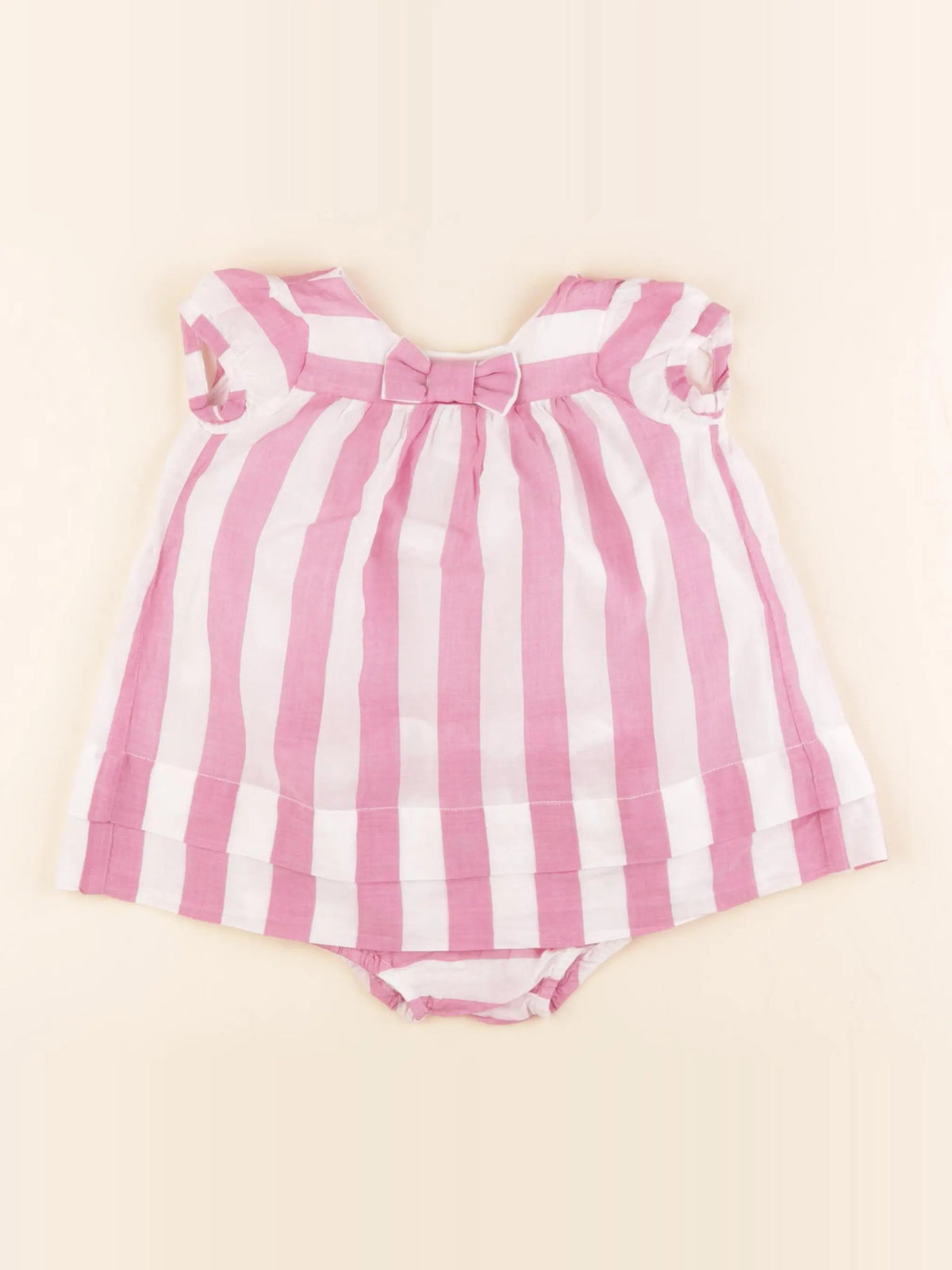 Jacadi - robe blanc, rose - 12 mois