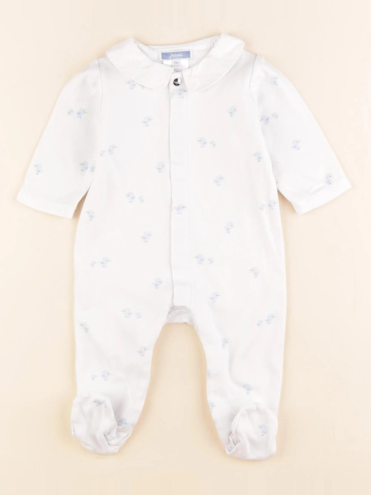 Jacadi - pyjama coton blanc, bleu - 6 mois