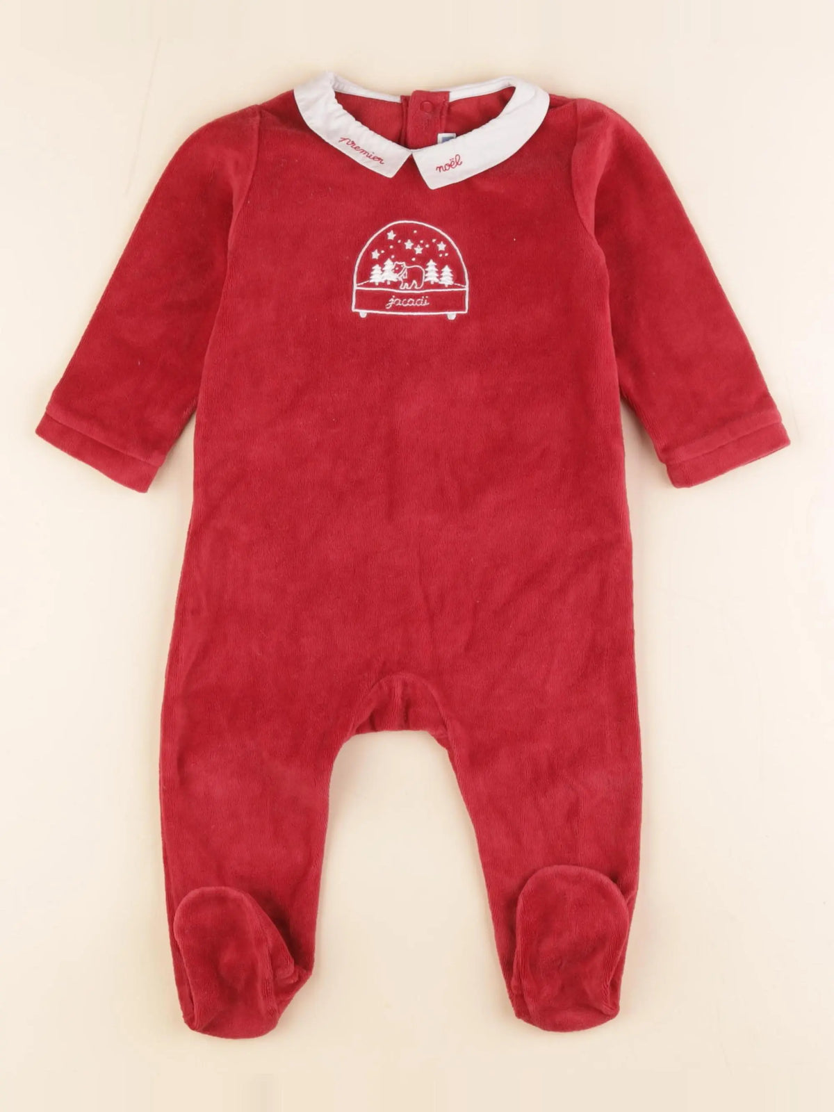 Jacadi - pyjama velours rouge - 12 mois