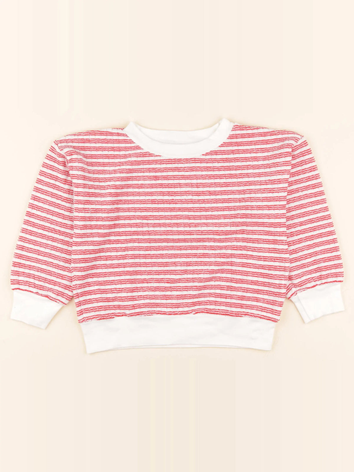 Sweat blanc, rouge