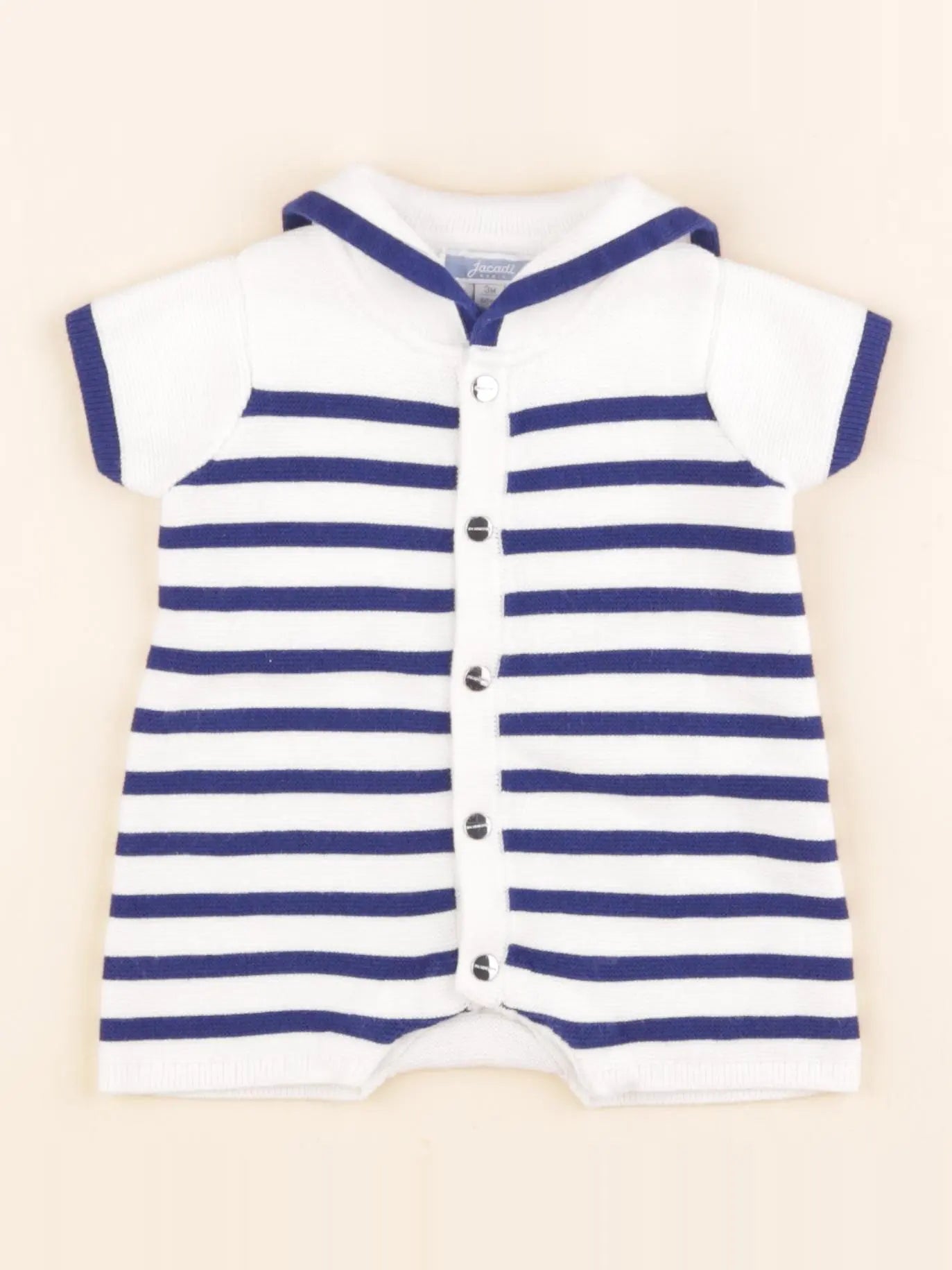 Jacadi - combinaison blanc, bleu - 3 mois