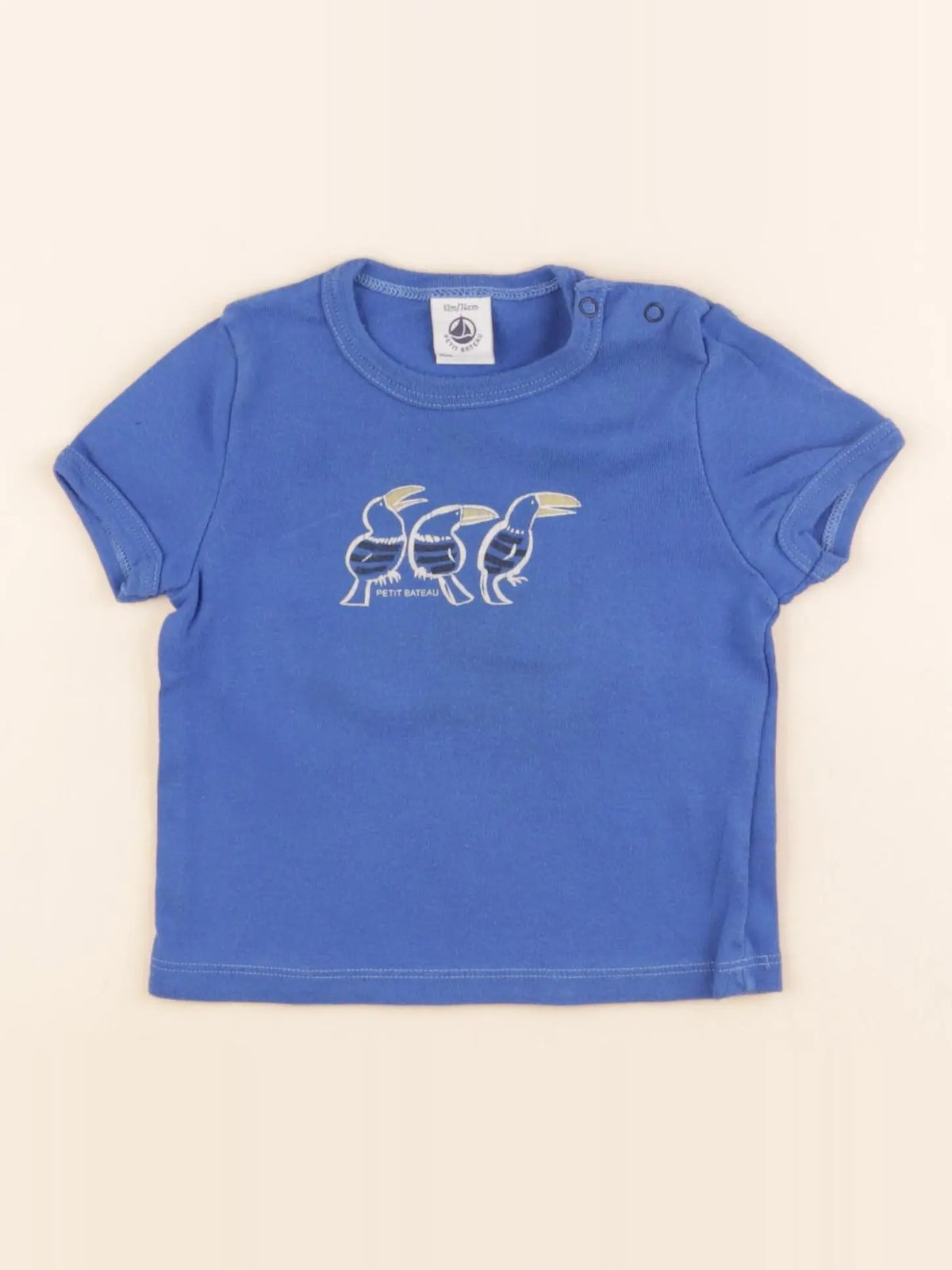 Petit Bateau - maillot de corps bleu - 12 mois