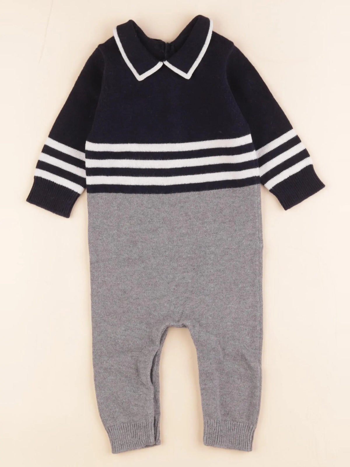 Jacadi - combinaison bleu, gris - 6 mois
