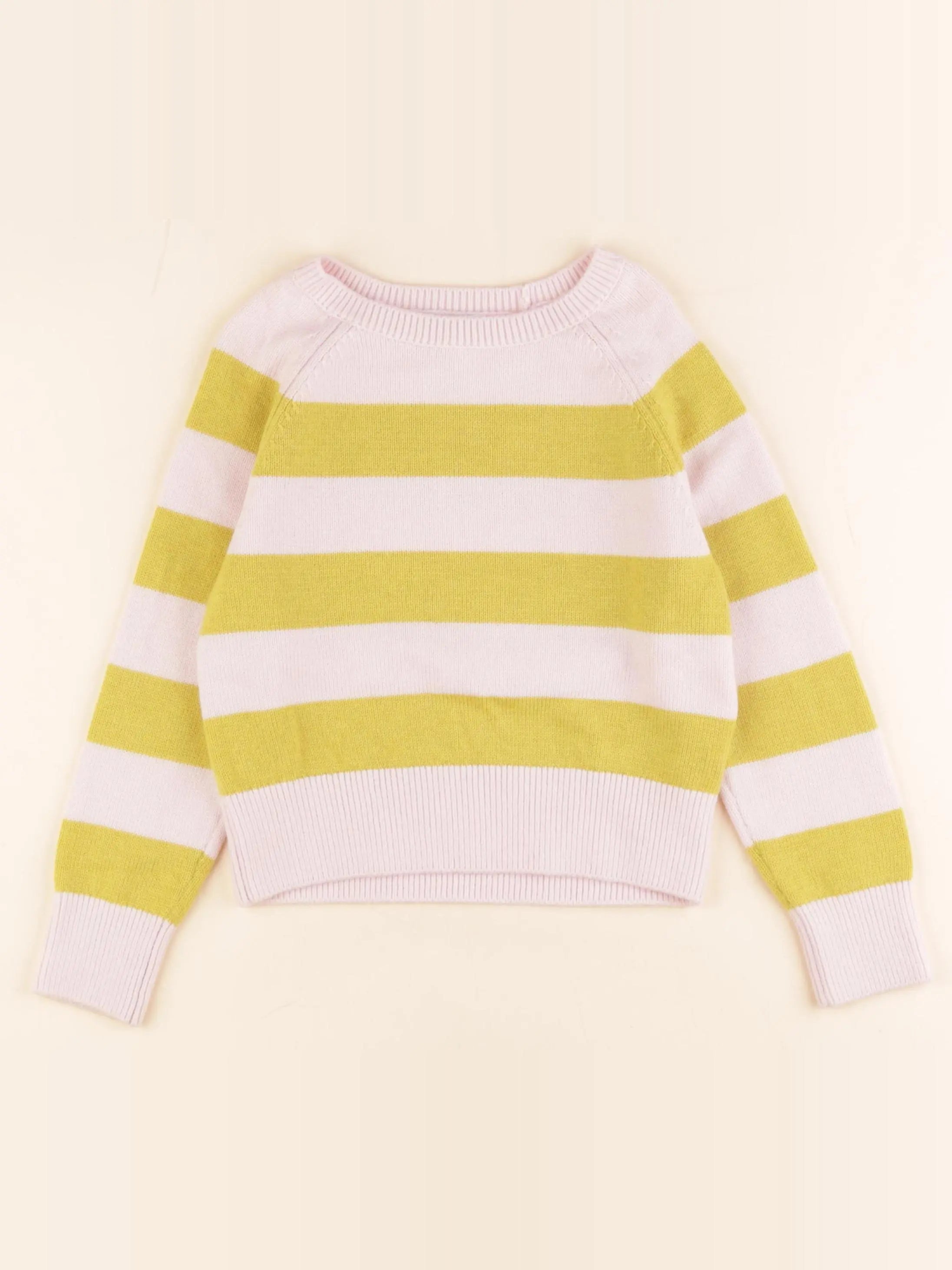 Jacadi - pull jaune, rose - 6 ans