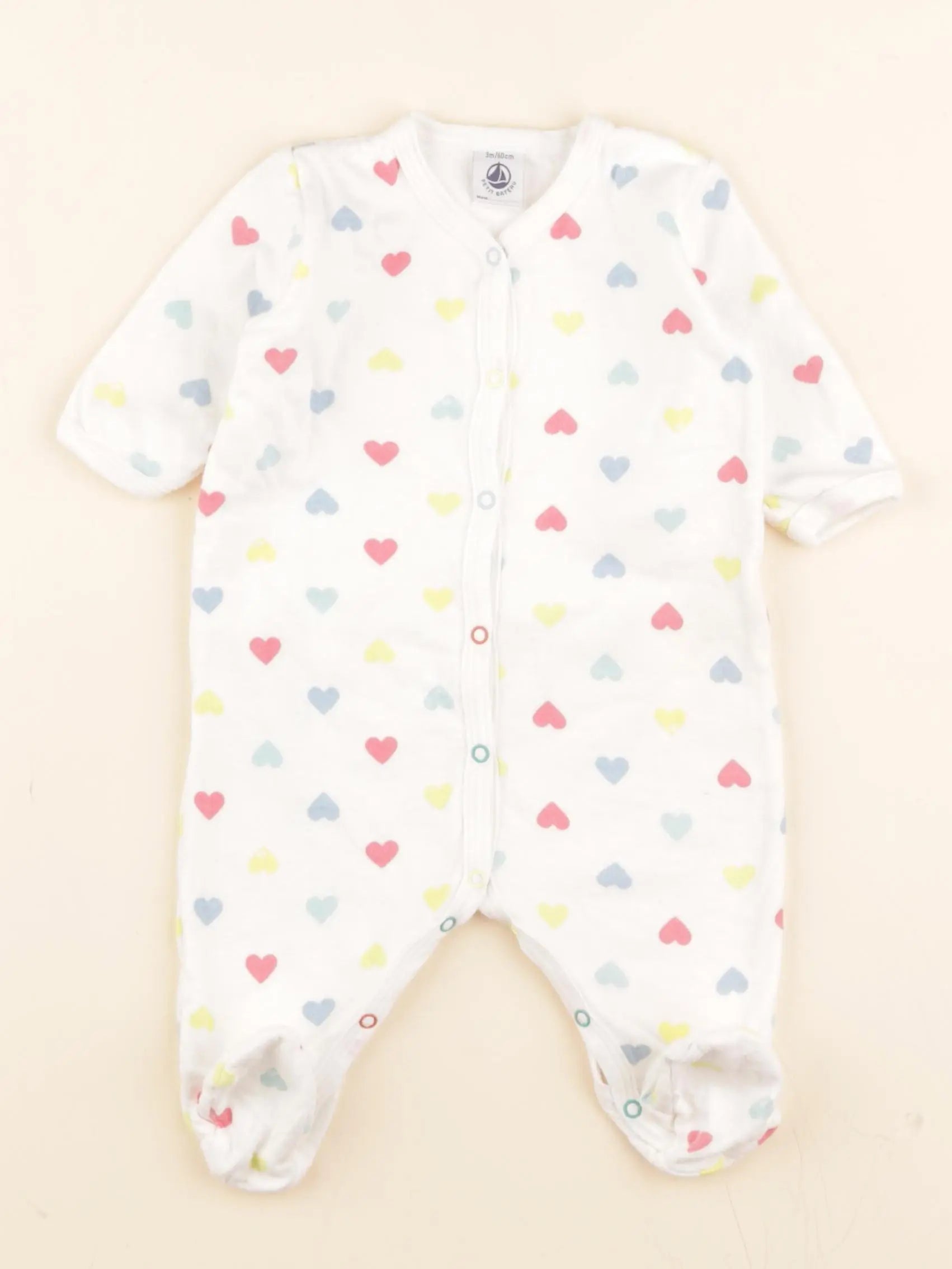Pyjama coton blanc, multicolore