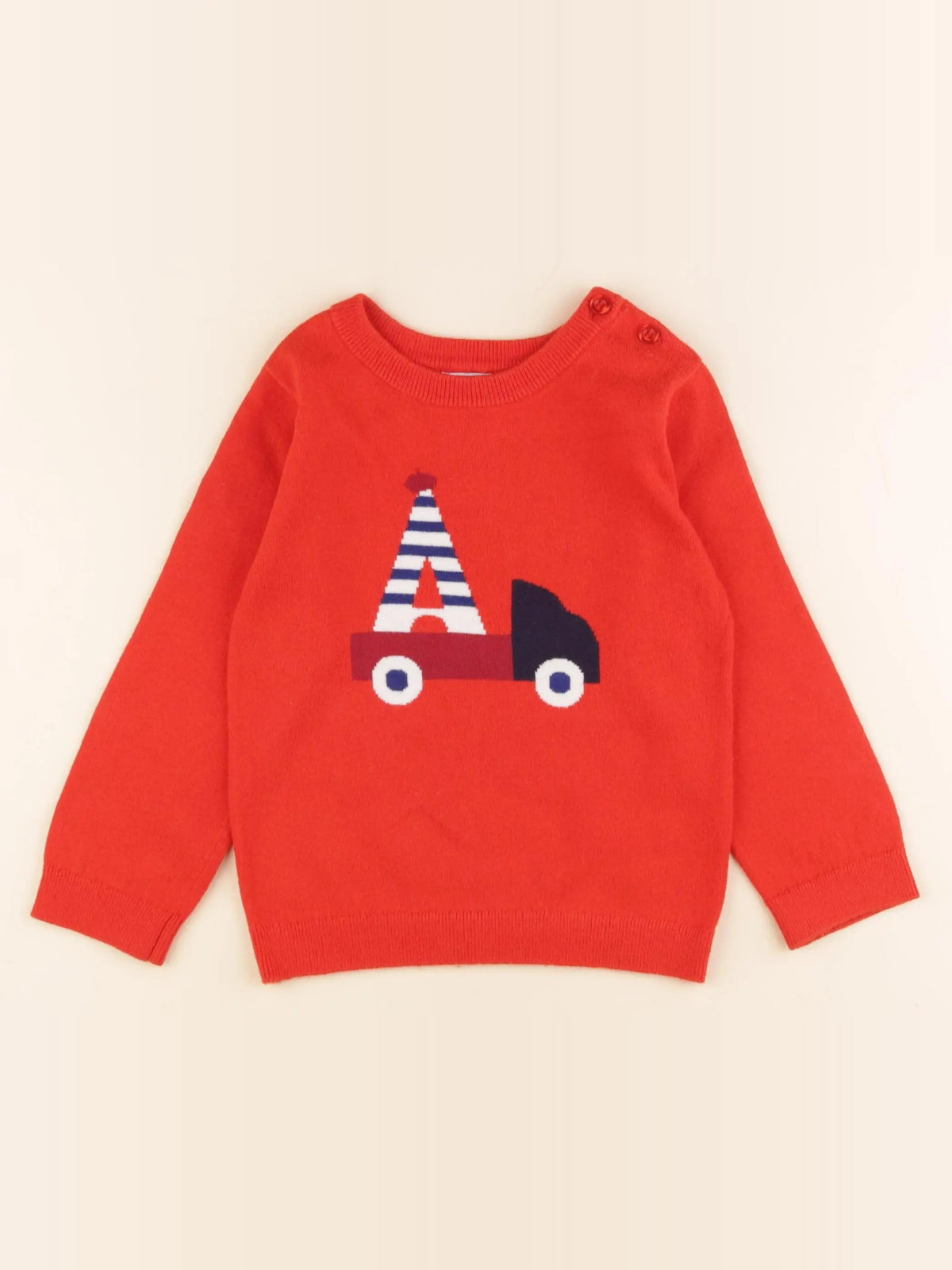 Jacadi - pull rouge - 36 mois