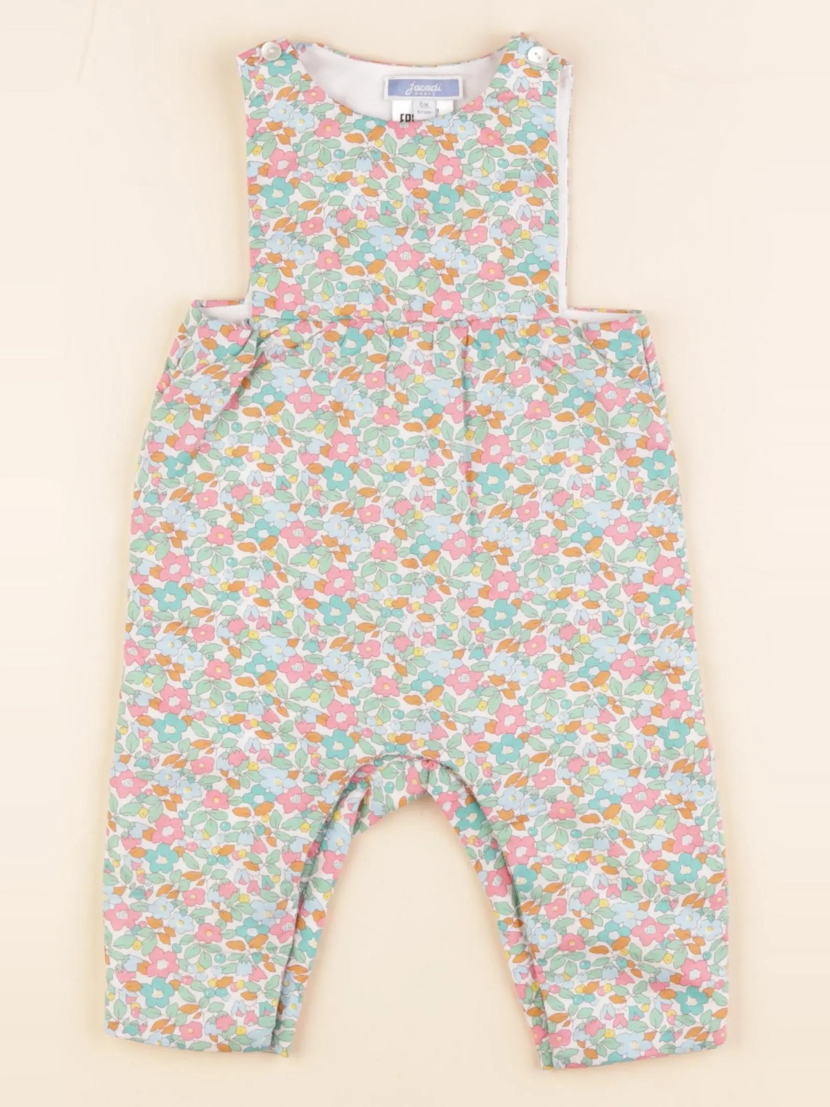 Jacadi - salopette doublé, liberty multicolore - 6 mois