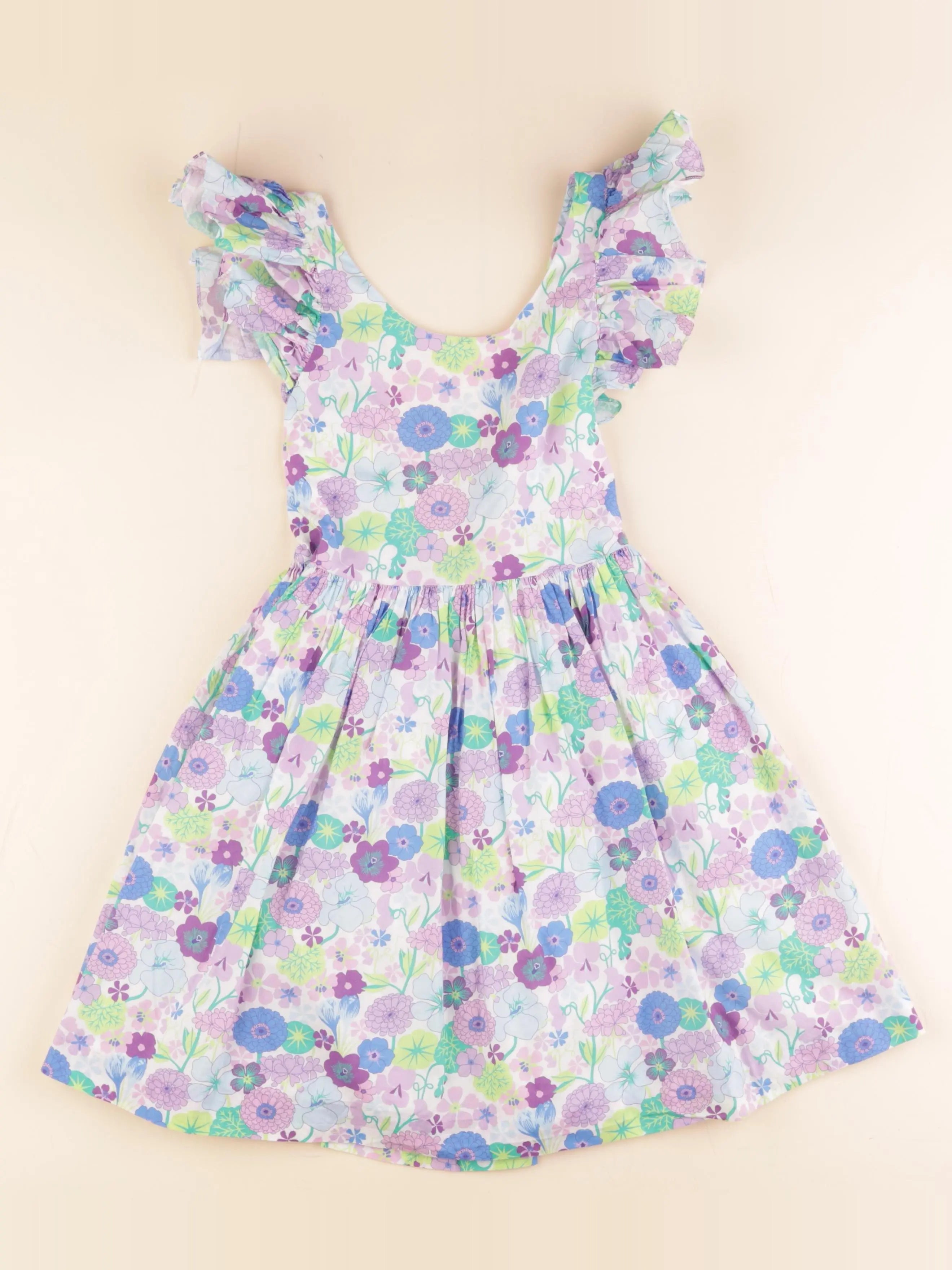 Jacadi - robe liberty vert, violet - 8 ans