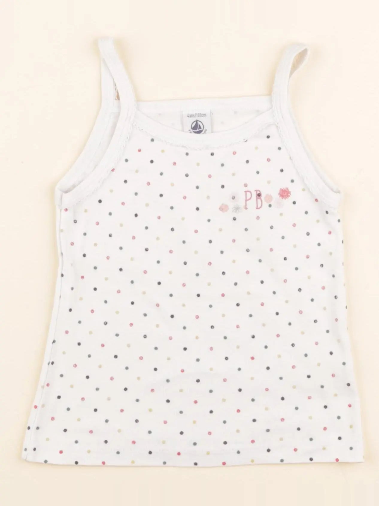 Maillot de corps beige, blanc, multicolore