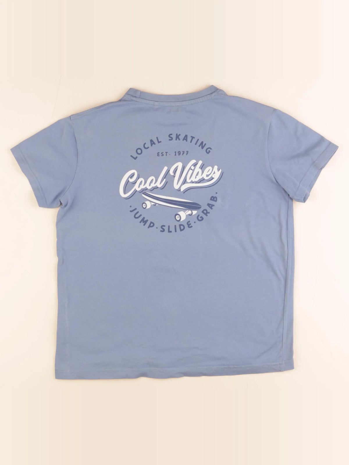 Cyrillus - tee-shirt imprimé au dos coton bleu - 12 ans