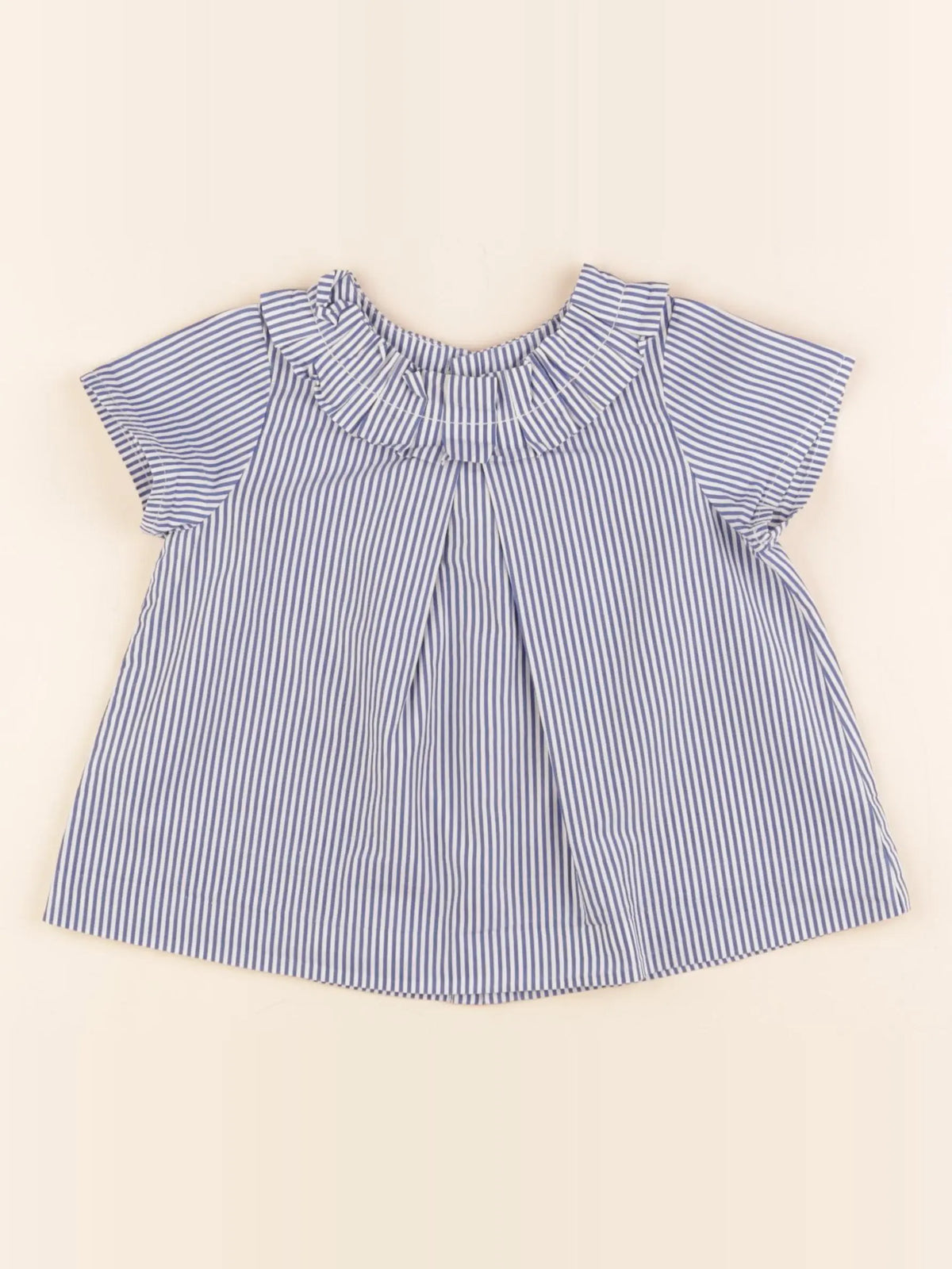 Jacadi - blouse blanc, bleu - 24 mois