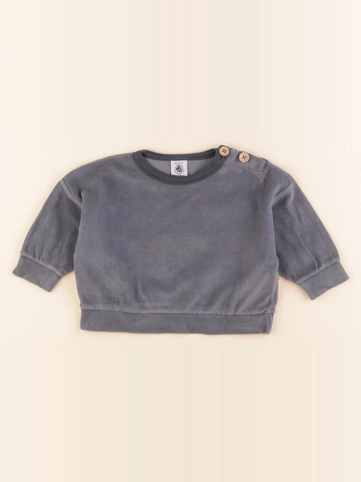 Petit Bateau - sweat éponge - 6 mois