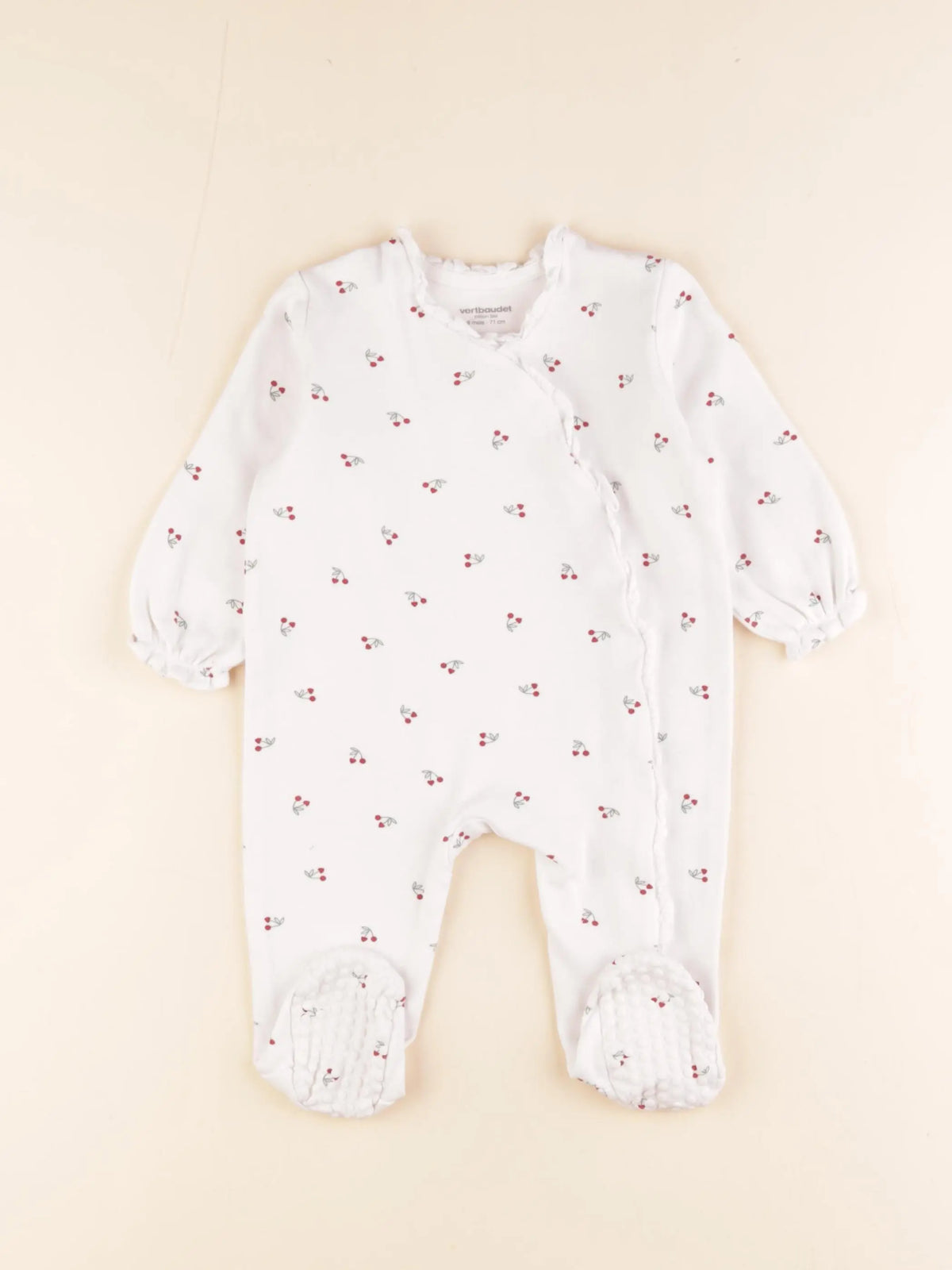 Vertbaudet - pyjama coton blanc - 9 mois