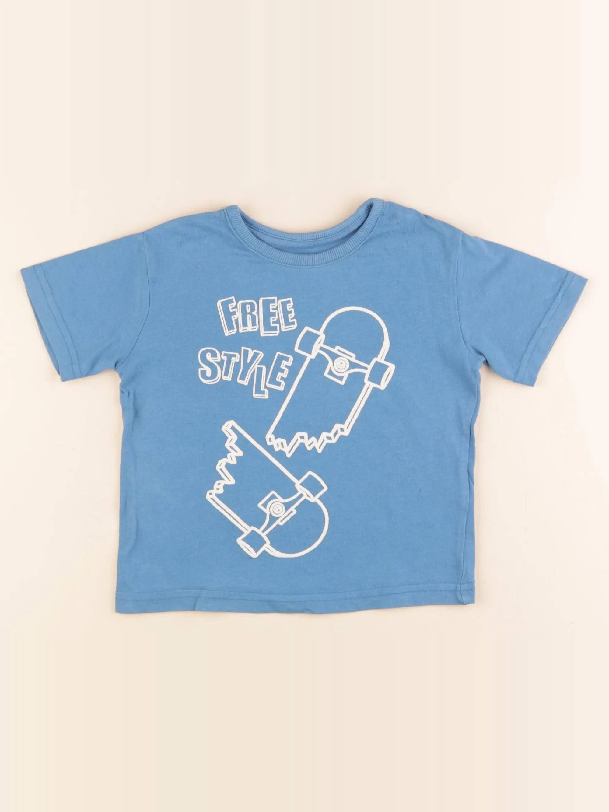 Vertbaudet - tee-shirt bleu - 2 ans
