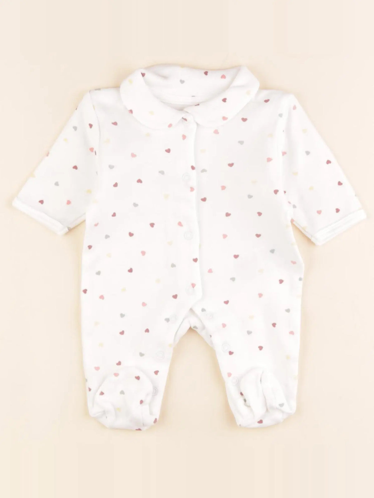 Vertbaudet - pyjama coton blanc, multicolore - 0 mois