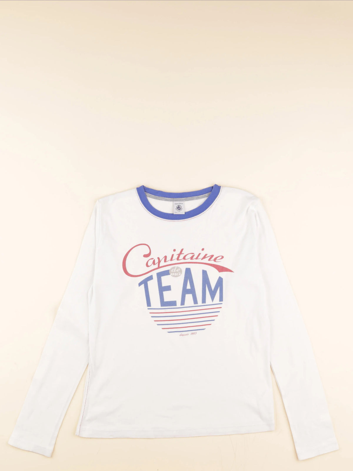 Tee-shirt blanc, bleu