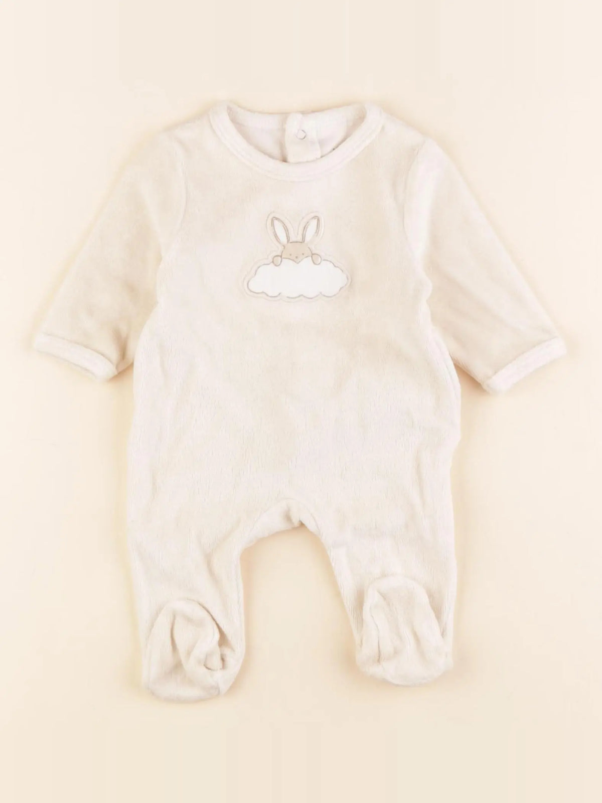 Vertbaudet - pyjama velours beige - 1 mois