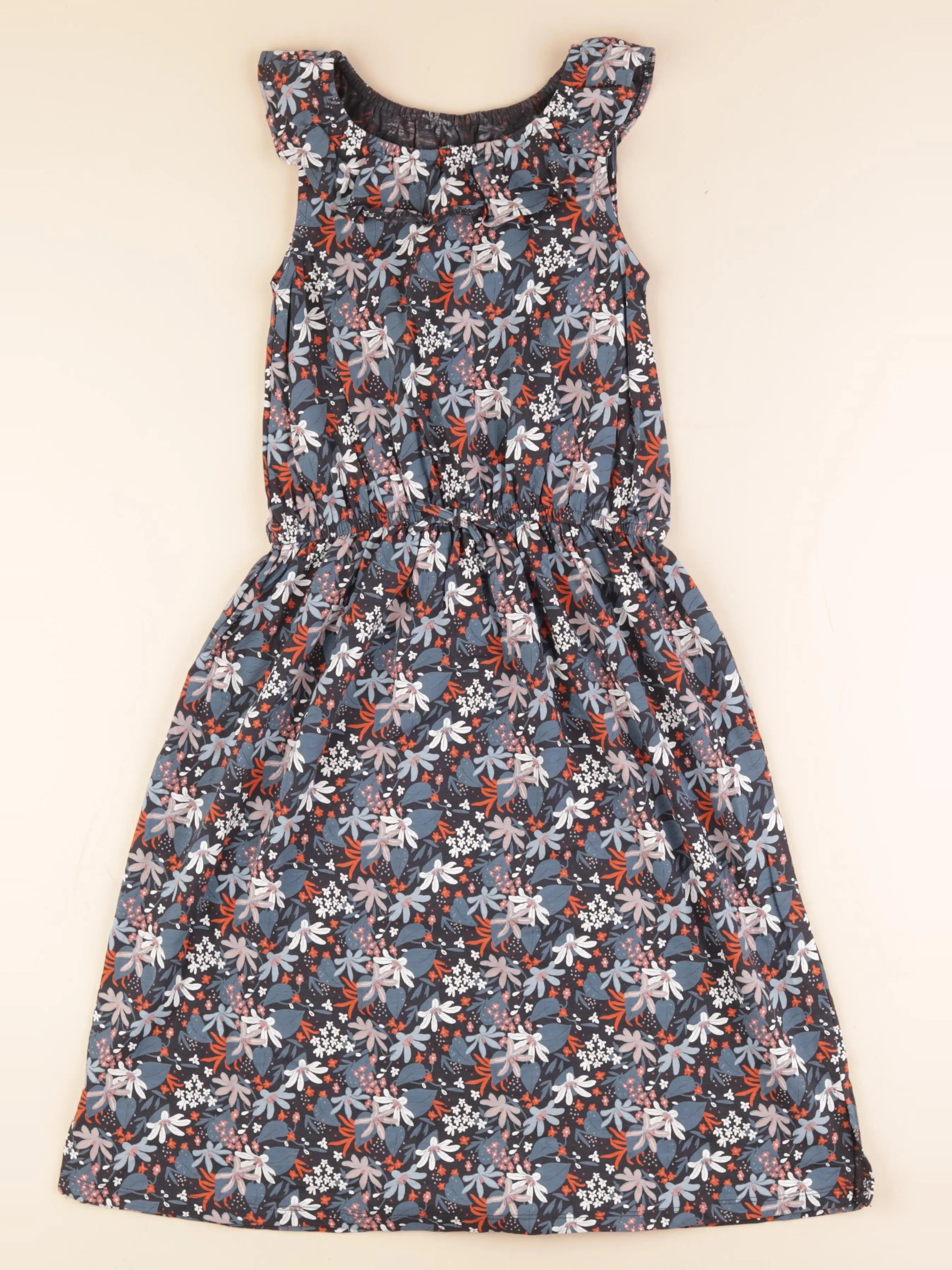Vertbaudet - robe bleu, multicolore - 8 ans