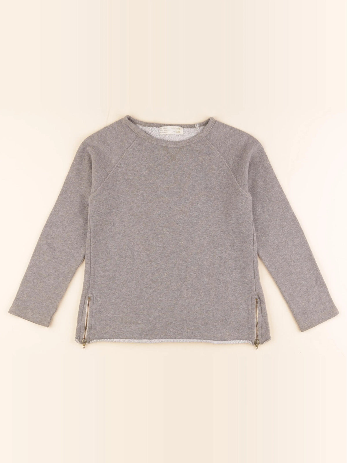 Zara - sweat gris, or - 7/8 ans