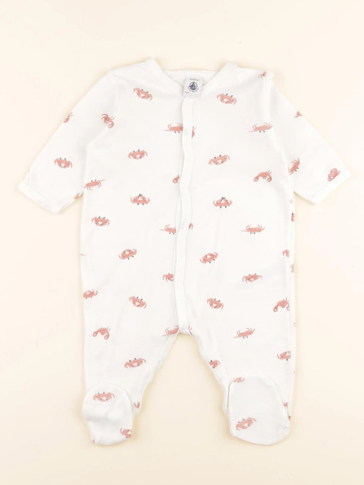 Pyjama coton blanc, rouge