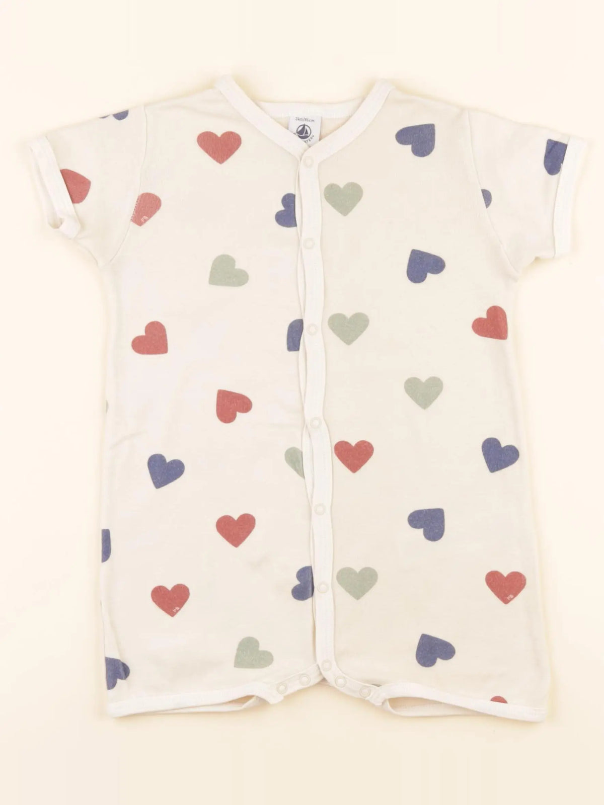 Pyjama coton beige, multicolore