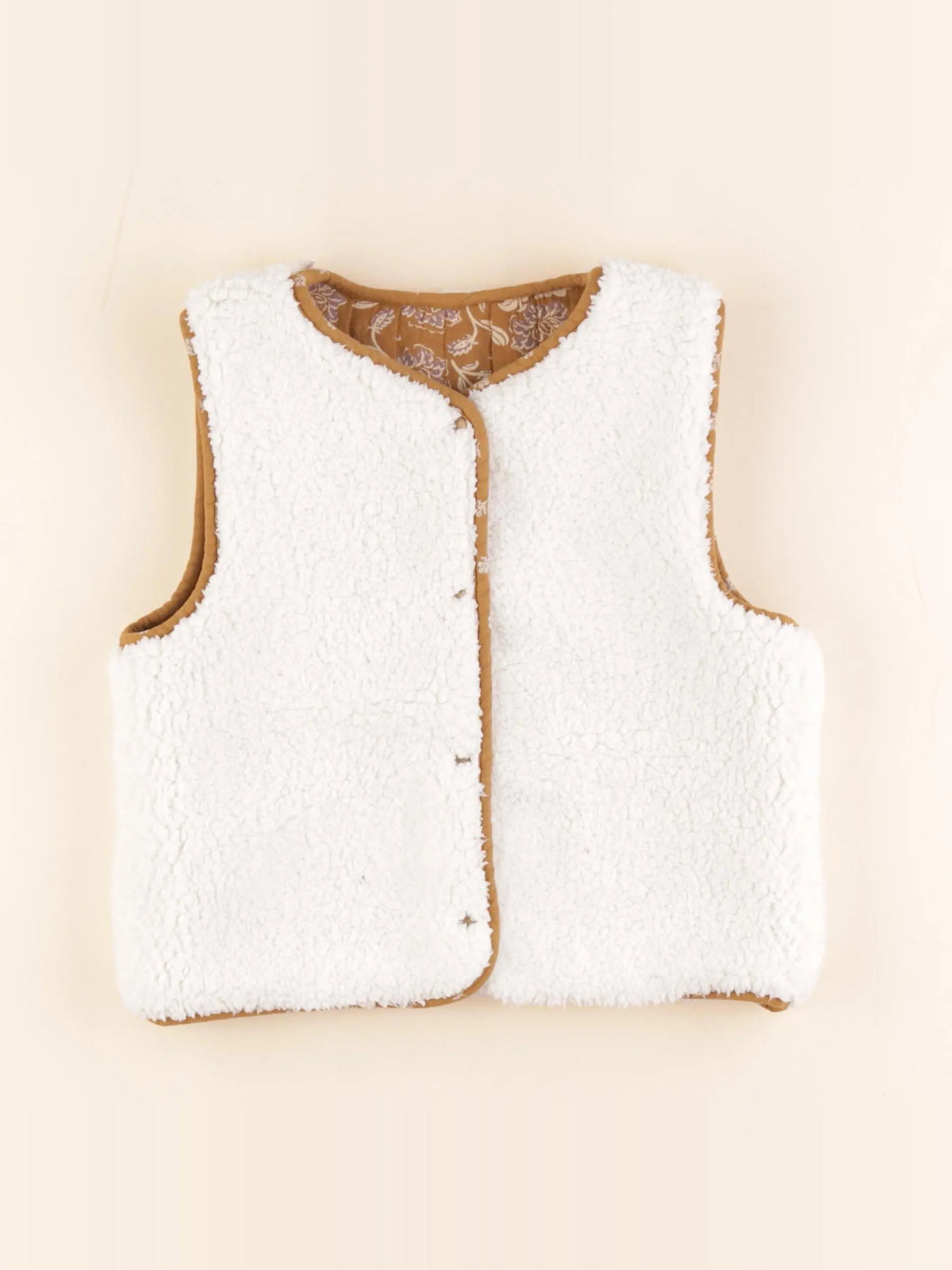 Little Cigogne - gilet réversible marron - 8 ans