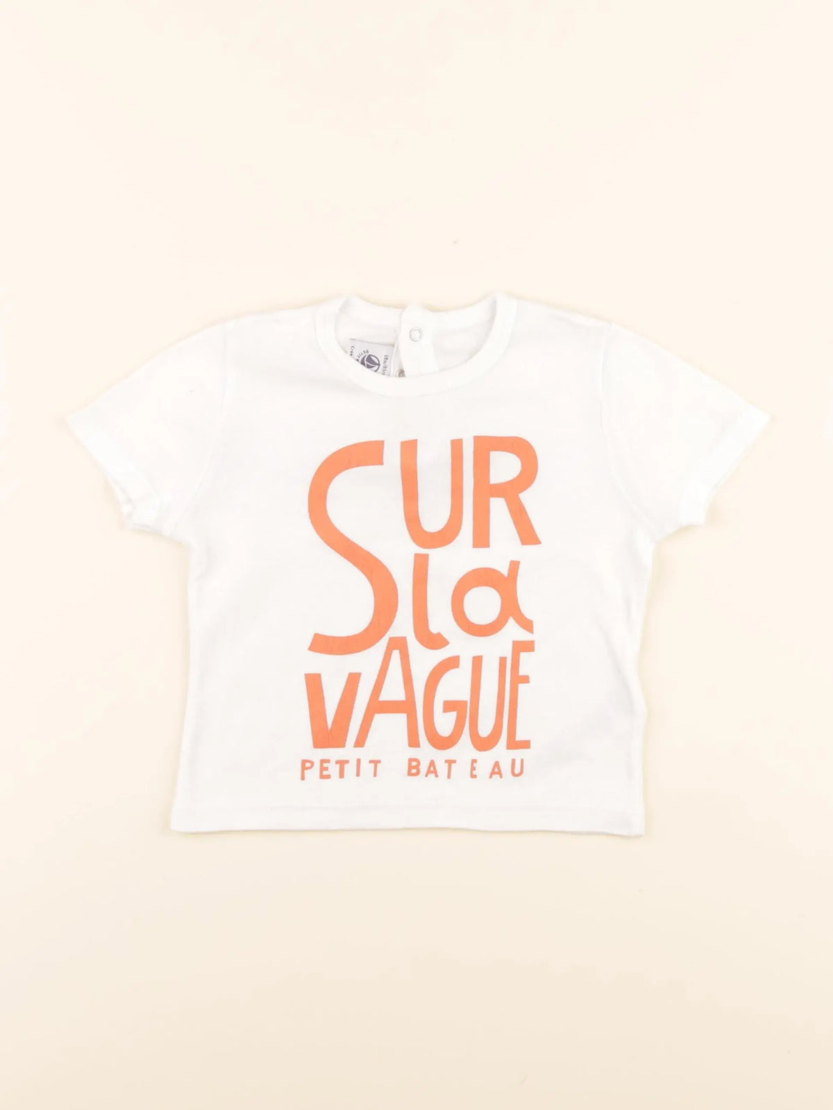 Tee-shirt blanc, orange
