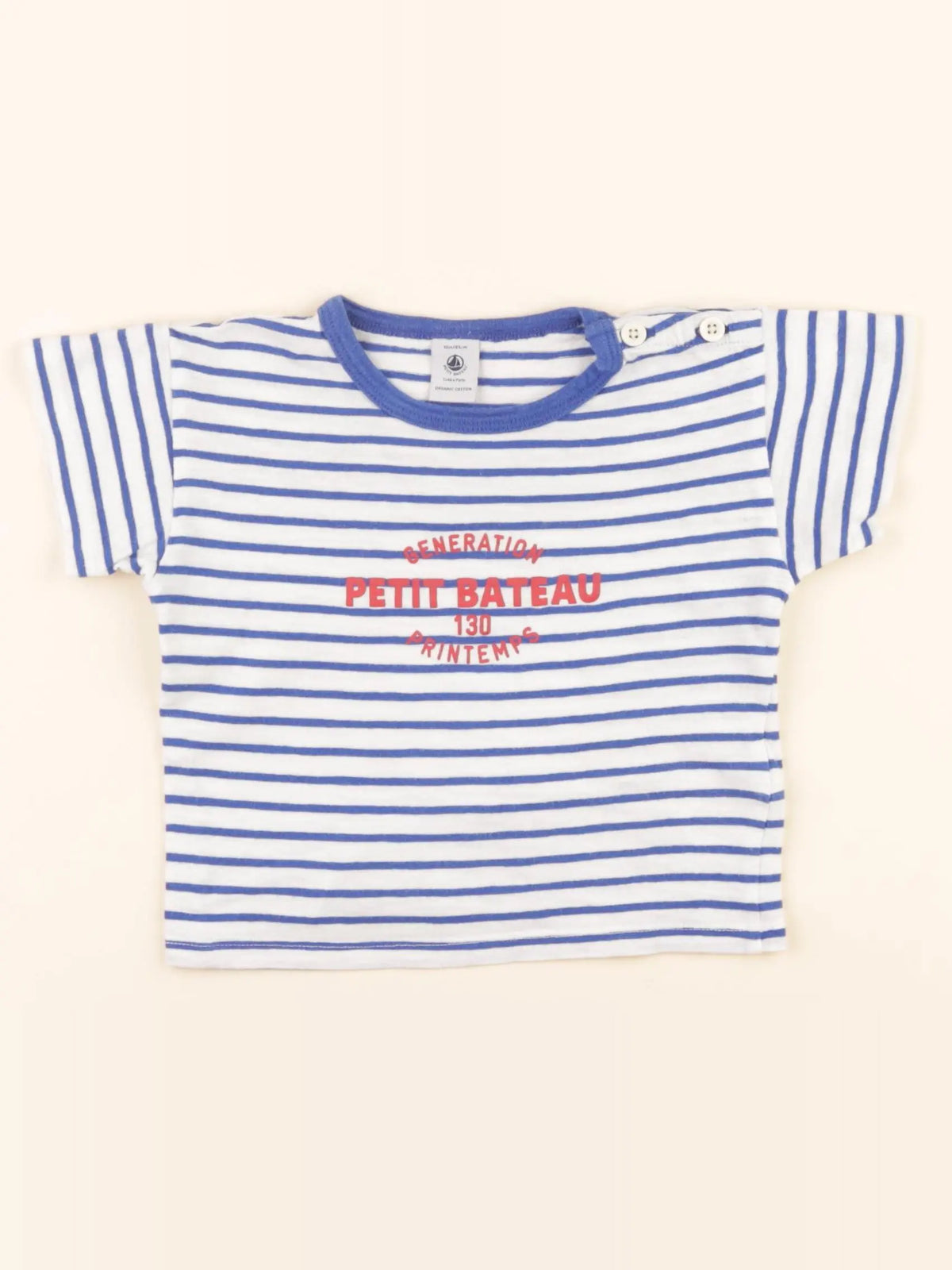 Tee-shirt blanc, bleu