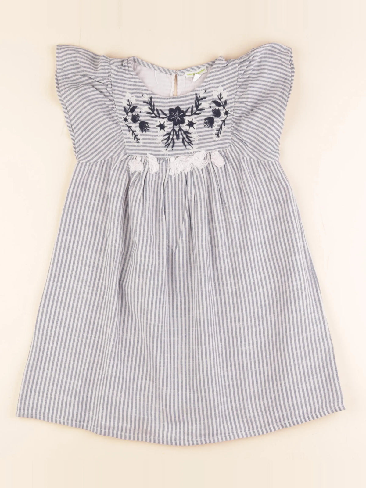 Vertbaudet - robe bleu, blanc - 7 ans