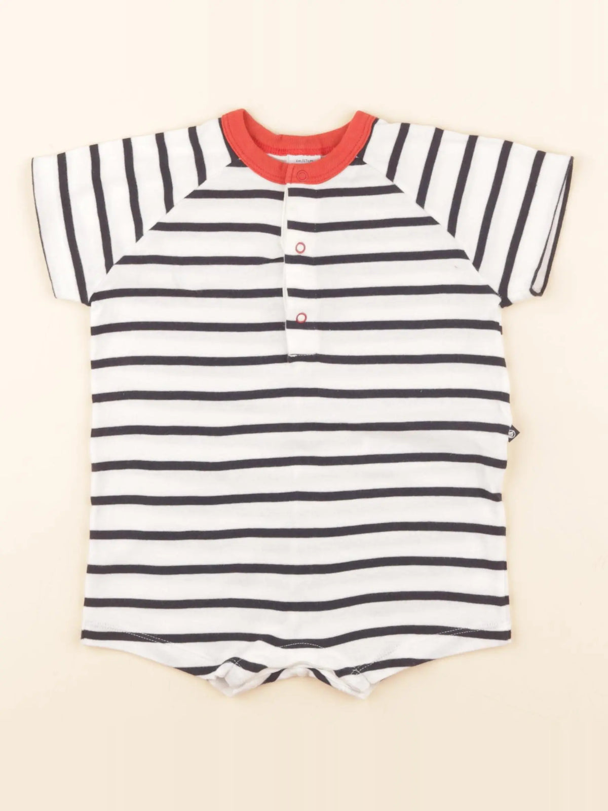 Pyjama coton blanc, bleu
