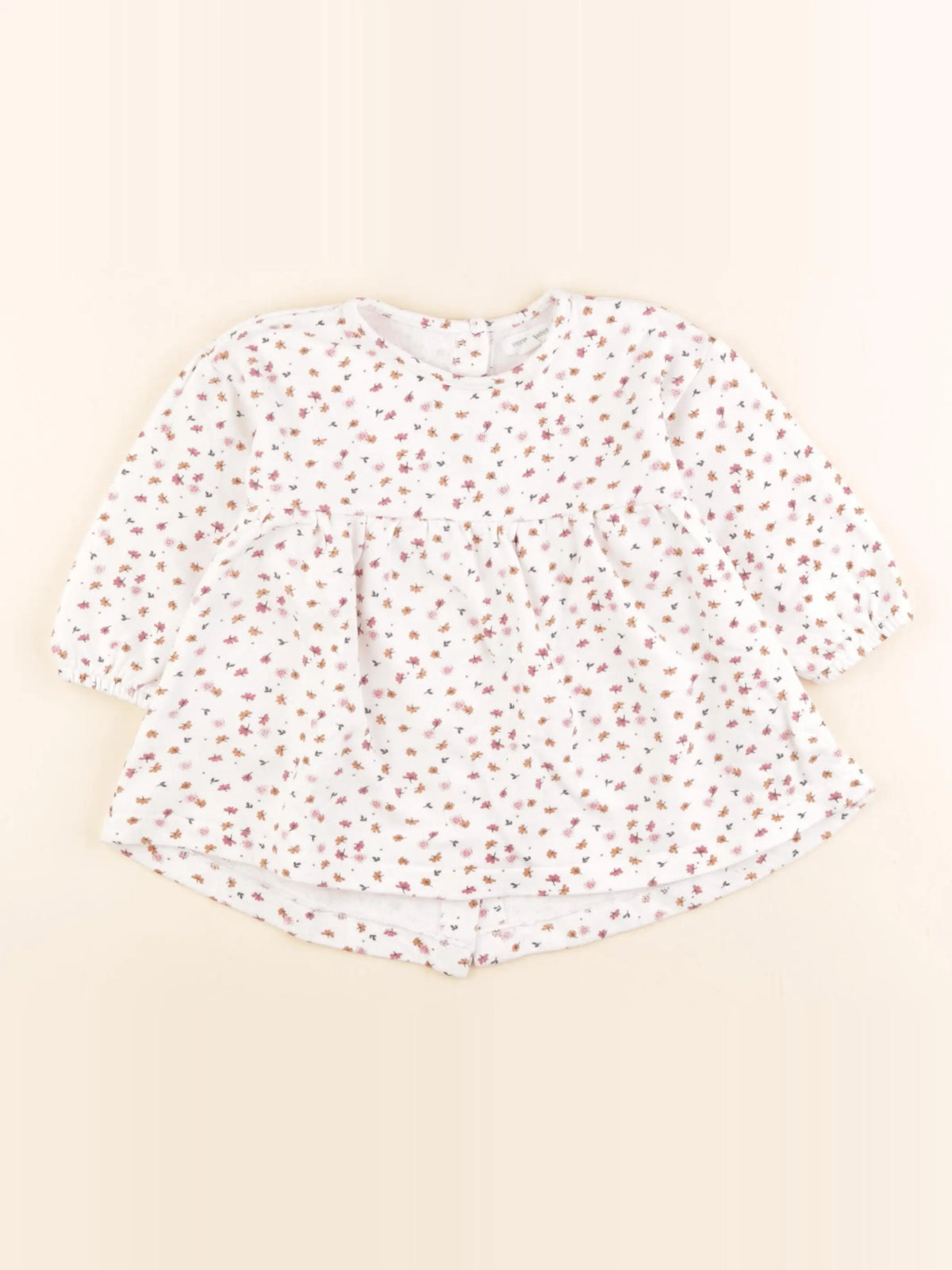 Vertbaudet - robe blanc, rose - 12 mois