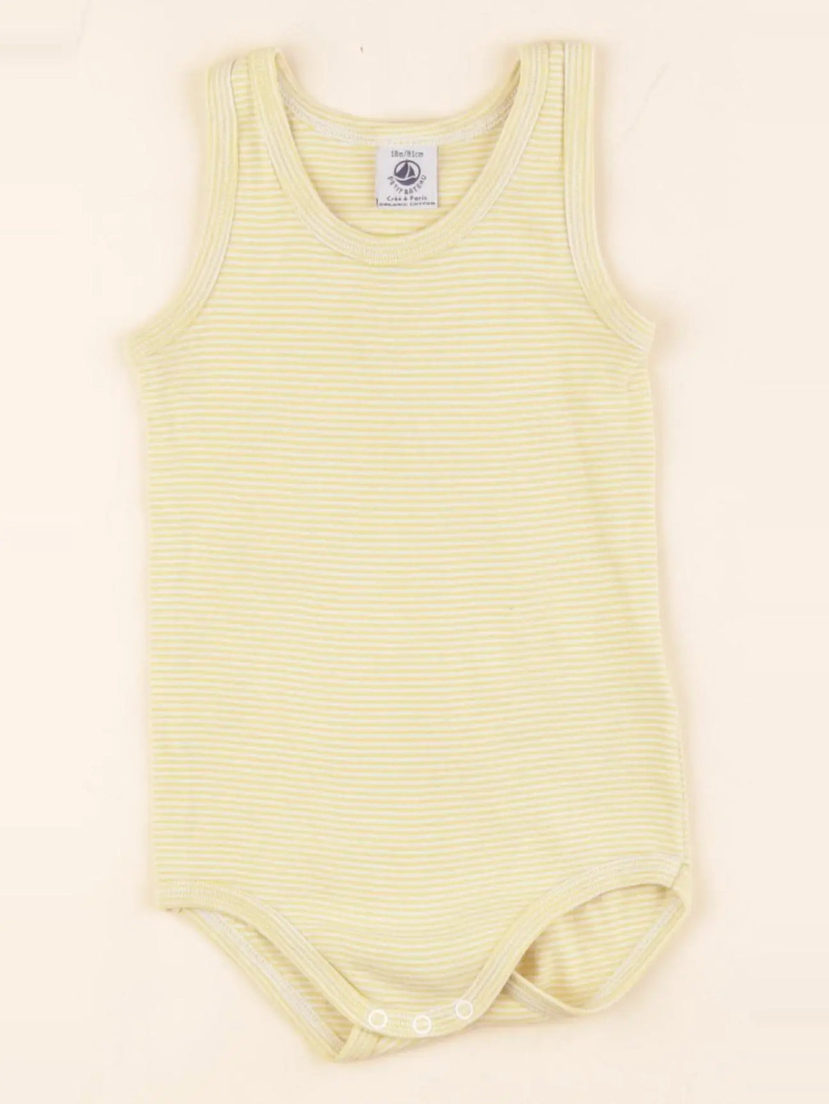 Petit Bateau - body jaune, blanc - 18 mois
